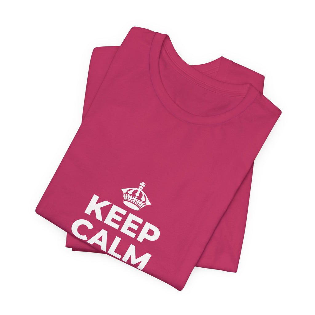 KEEP CALM AND UNCLENCH T-Shirt (Baby Blue–Silver)