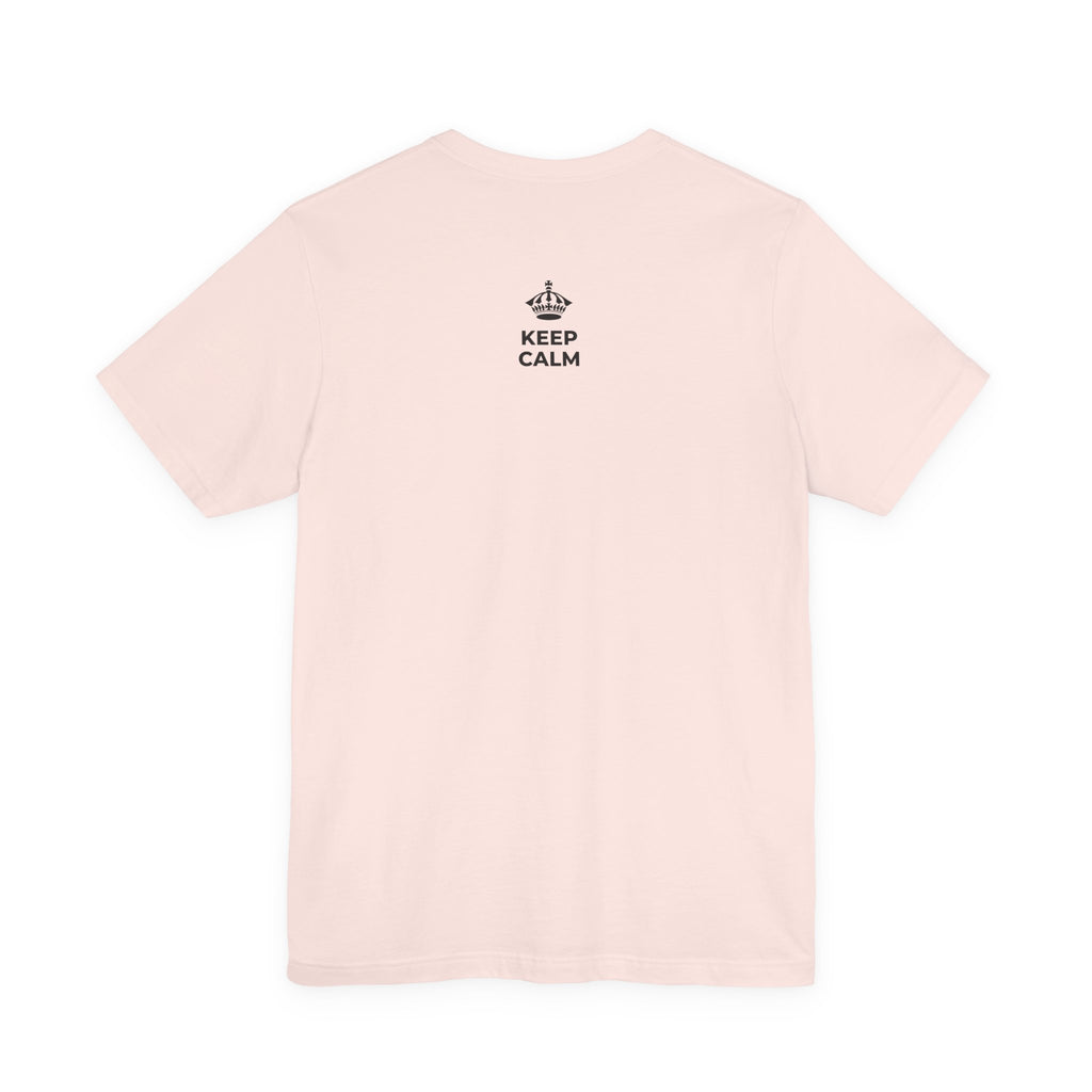 KEEP CALM AND LET THE LIGHT IN T-Shirt (Soft Cream–Heather Mauve)