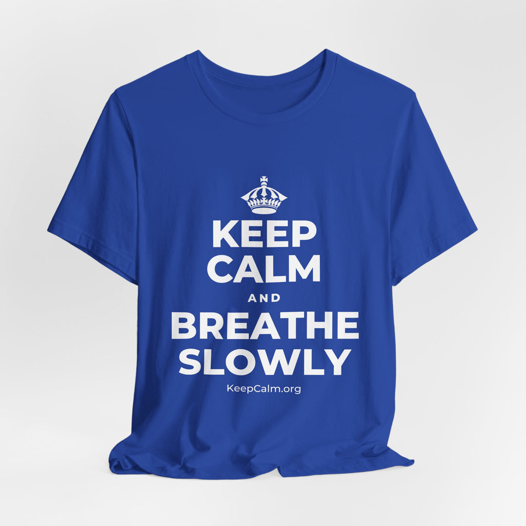 KEEP CALM AND BREATHE SLOWLY T-Shirt (Soft Cream–Heather Mauve)
