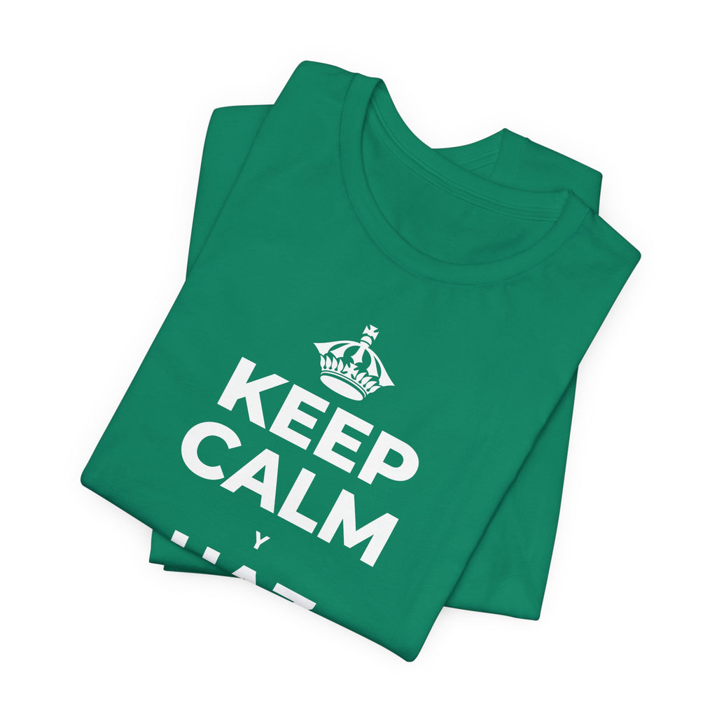 KEEP CALM Y HAZ COSAS DIFÍCILES T-Shirt (White–Asphalt)