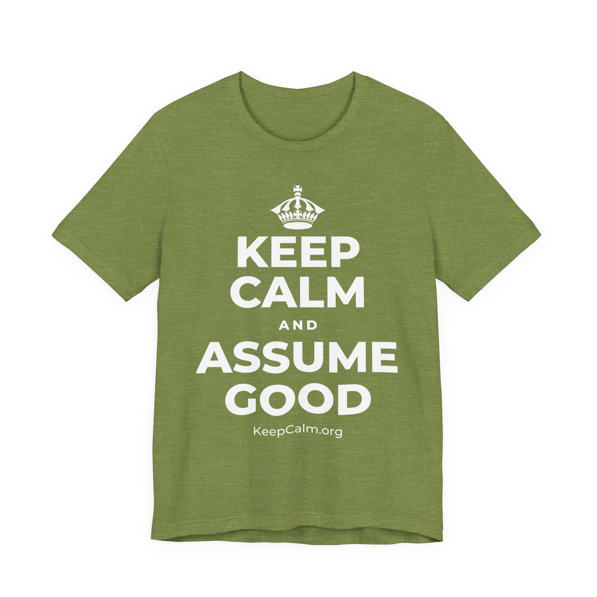 KEEP CALM AND ASSUME GOOD T-Shirt (Baby Blue–Silver)