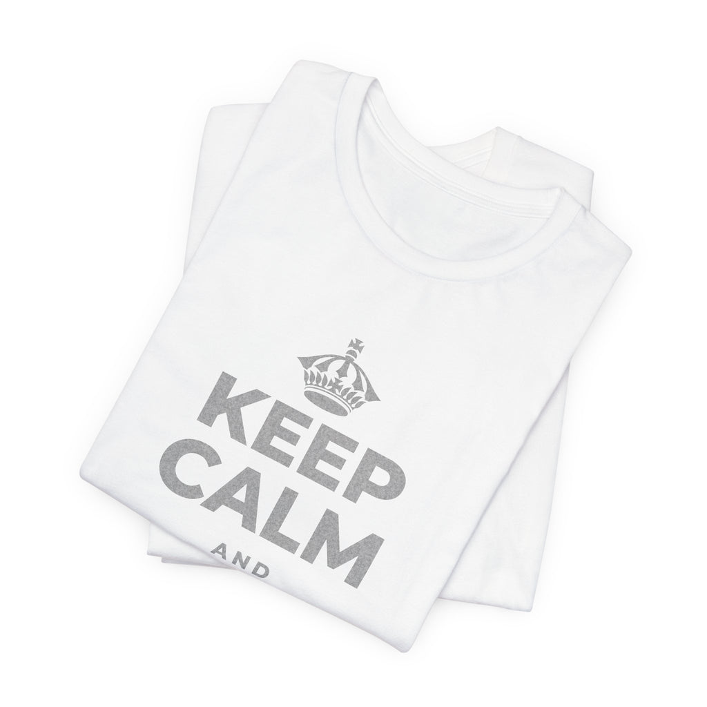 KEEP CALM AND GET BACK UP T-Shirt (White–Asphalt)
