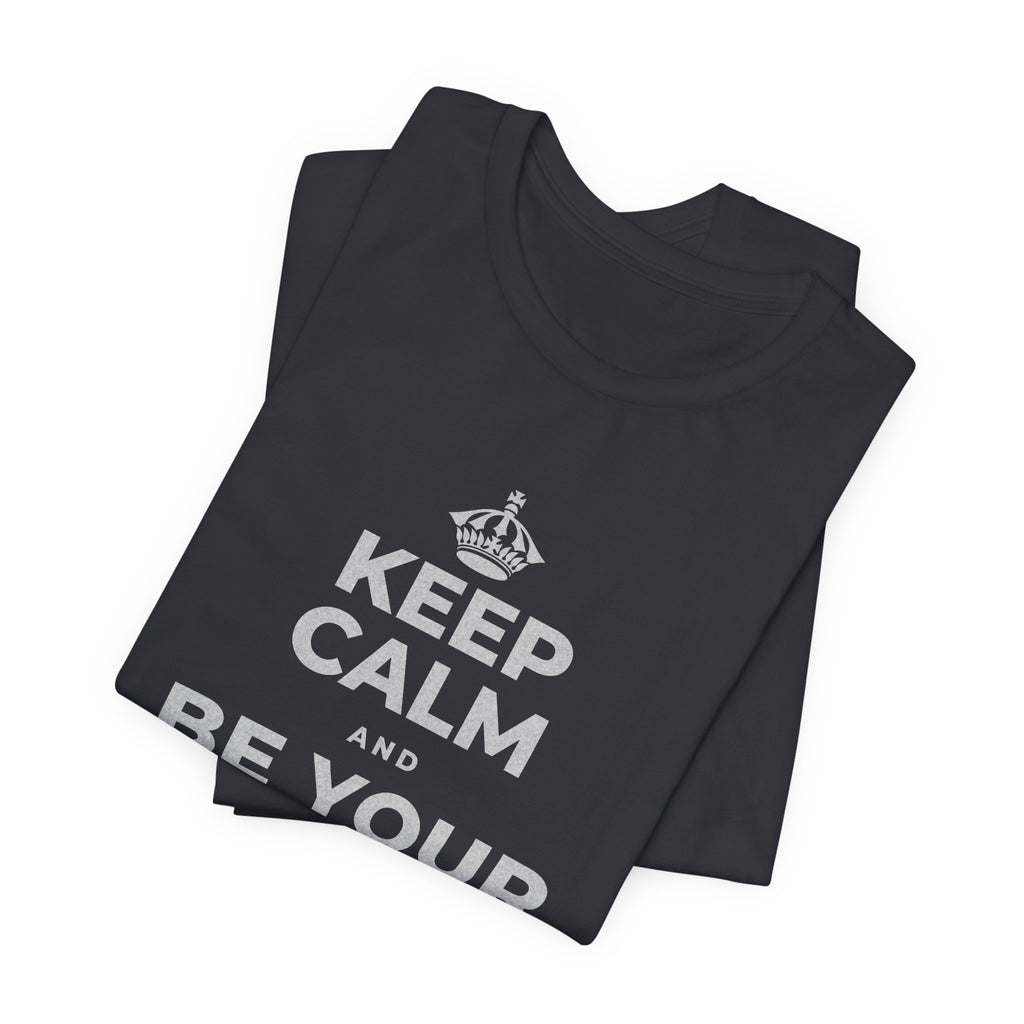 KEEP CALM AND BE YOUR OWN VALENTINE T-Shirt (Baby Blue–Silver)