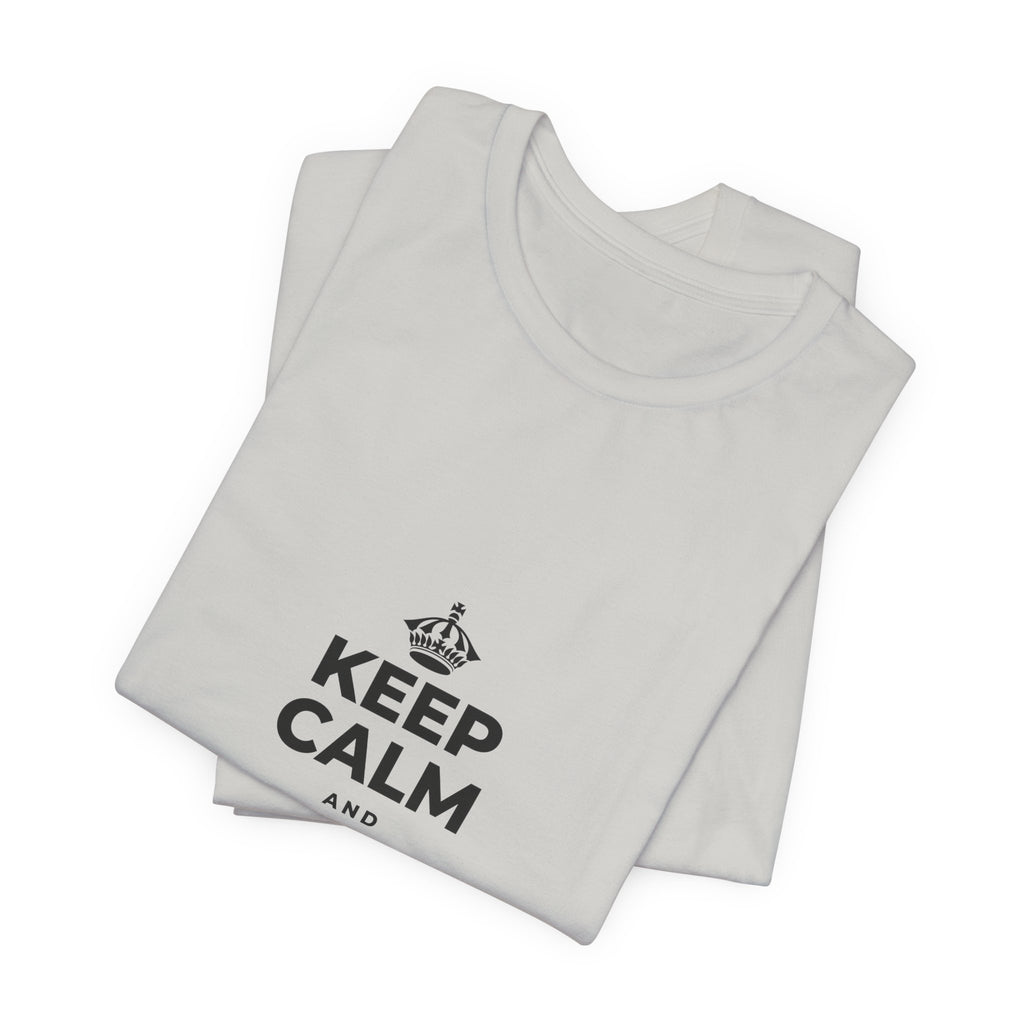 KEEP CALM AND STAY UNBOTHERED T-Shirt (Baby Blue–Silver)