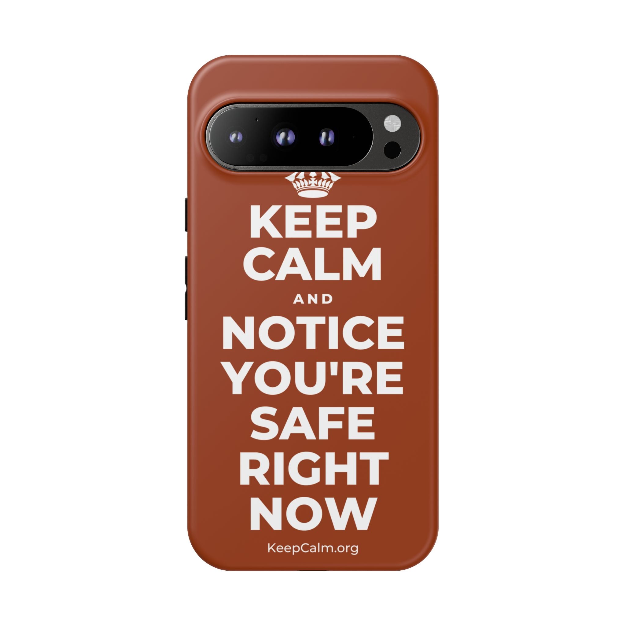 KEEP CALM AND NOTICE YOU'RE SAFE RIGHT NOW Phone Case
