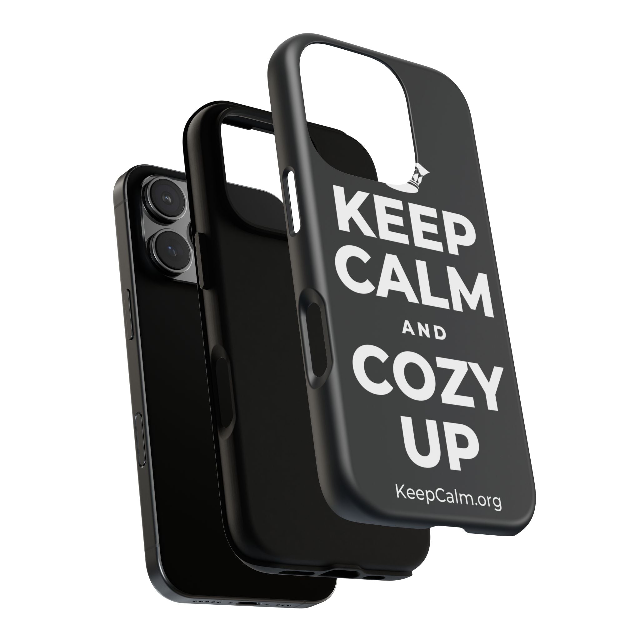 KEEP CALM AND COZY UP Phone Case (Dark)