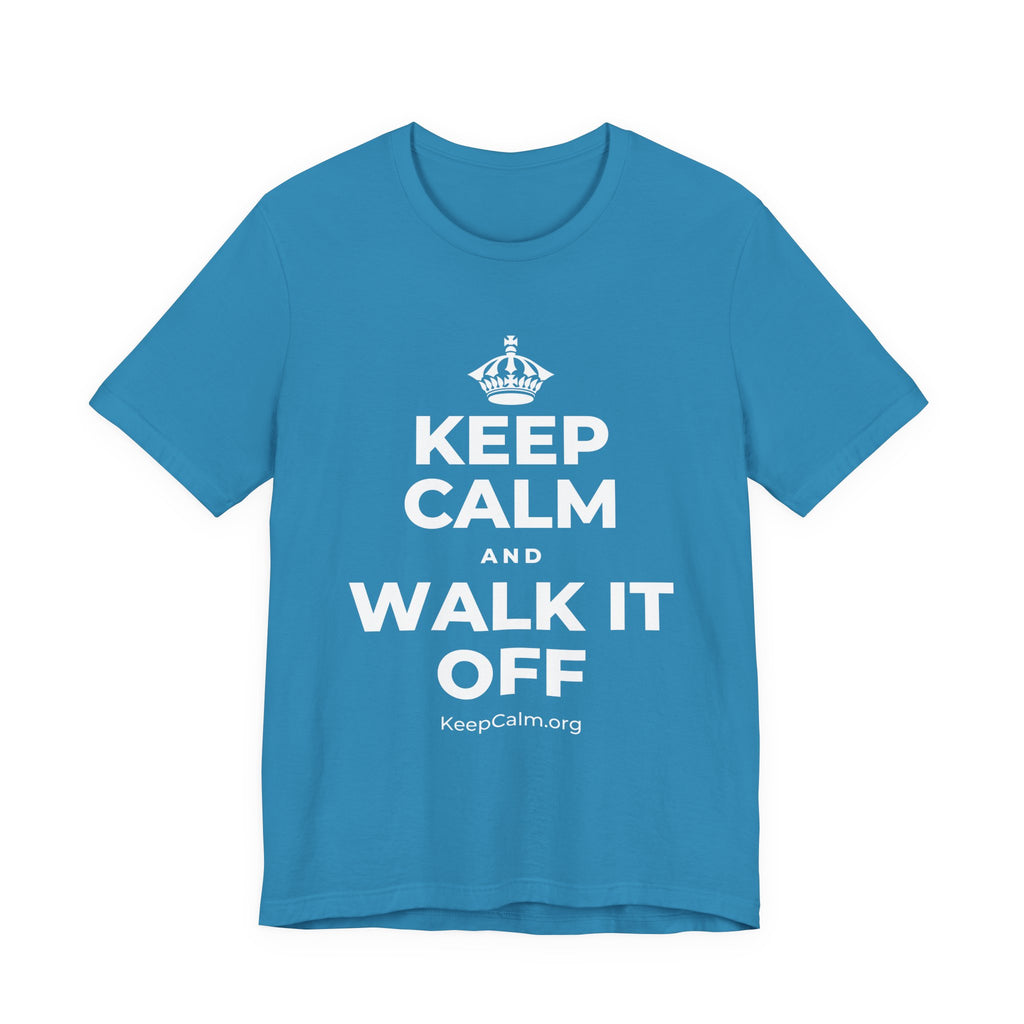 KEEP CALM AND WALK IT OFF T-Shirt (White–Asphalt)