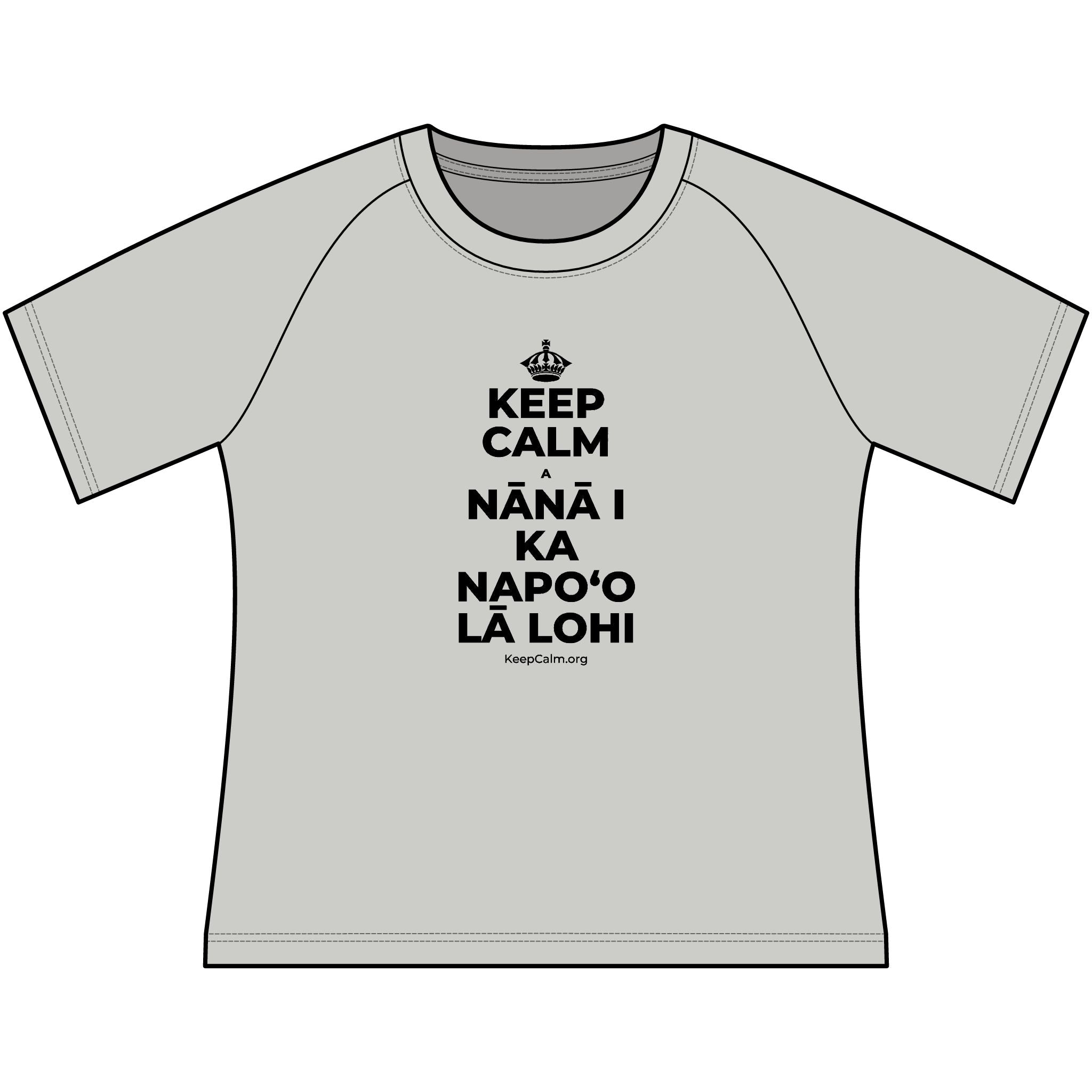 KEEP CALM A NĀNĀ I KA NAPOʻO LĀ LOHI Women's Raglan Tee