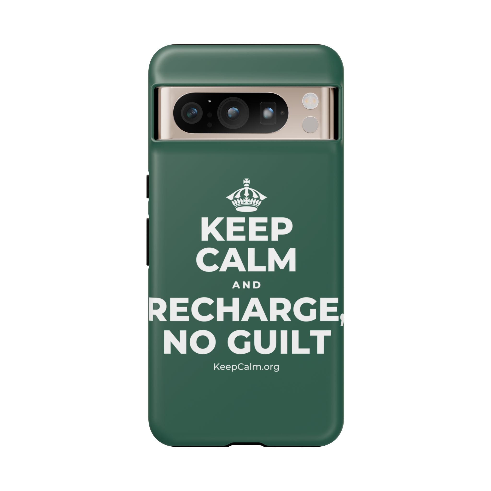 KEEP CALM AND RECHARGE, NO GUILT Phone Case