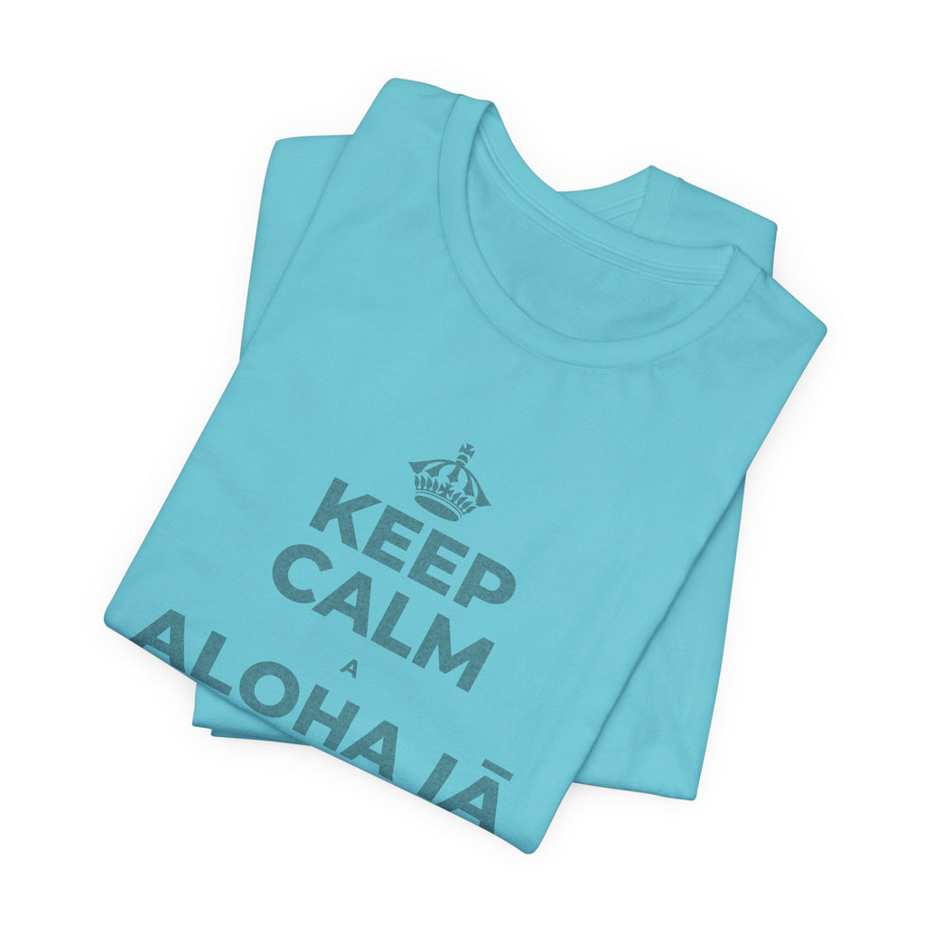 KEEP CALM A ALOHA IĀ ʻOE IHO, A LAILA I KEKAHI T-Shirt (Soft Cream–Heather Mauve)