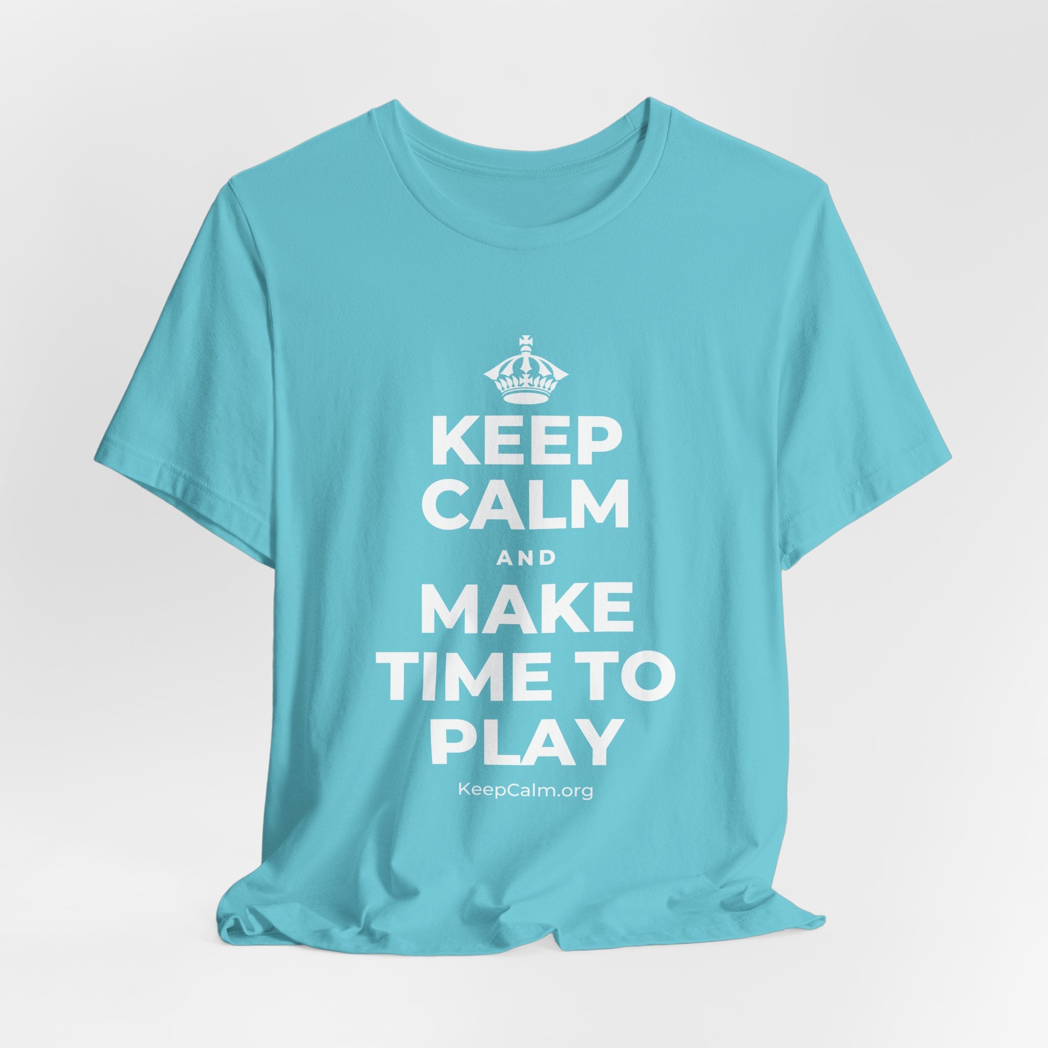 KEEP CALM AND MAKE TIME TO PLAY T-Shirt (Soft Cream–Heather Mauve)