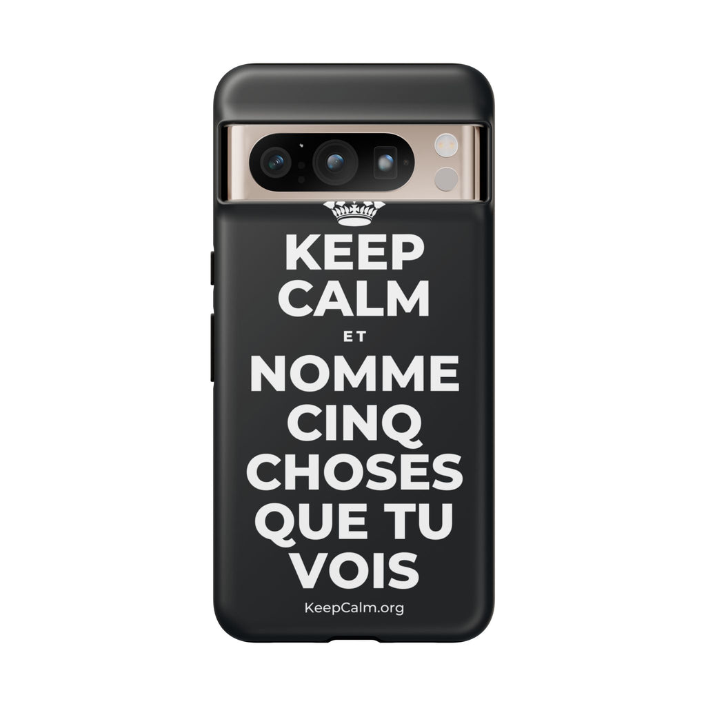 KEEP CALM ET NOMME CINQ CHOSES QUE TU VOIS Phone Case (Dark)