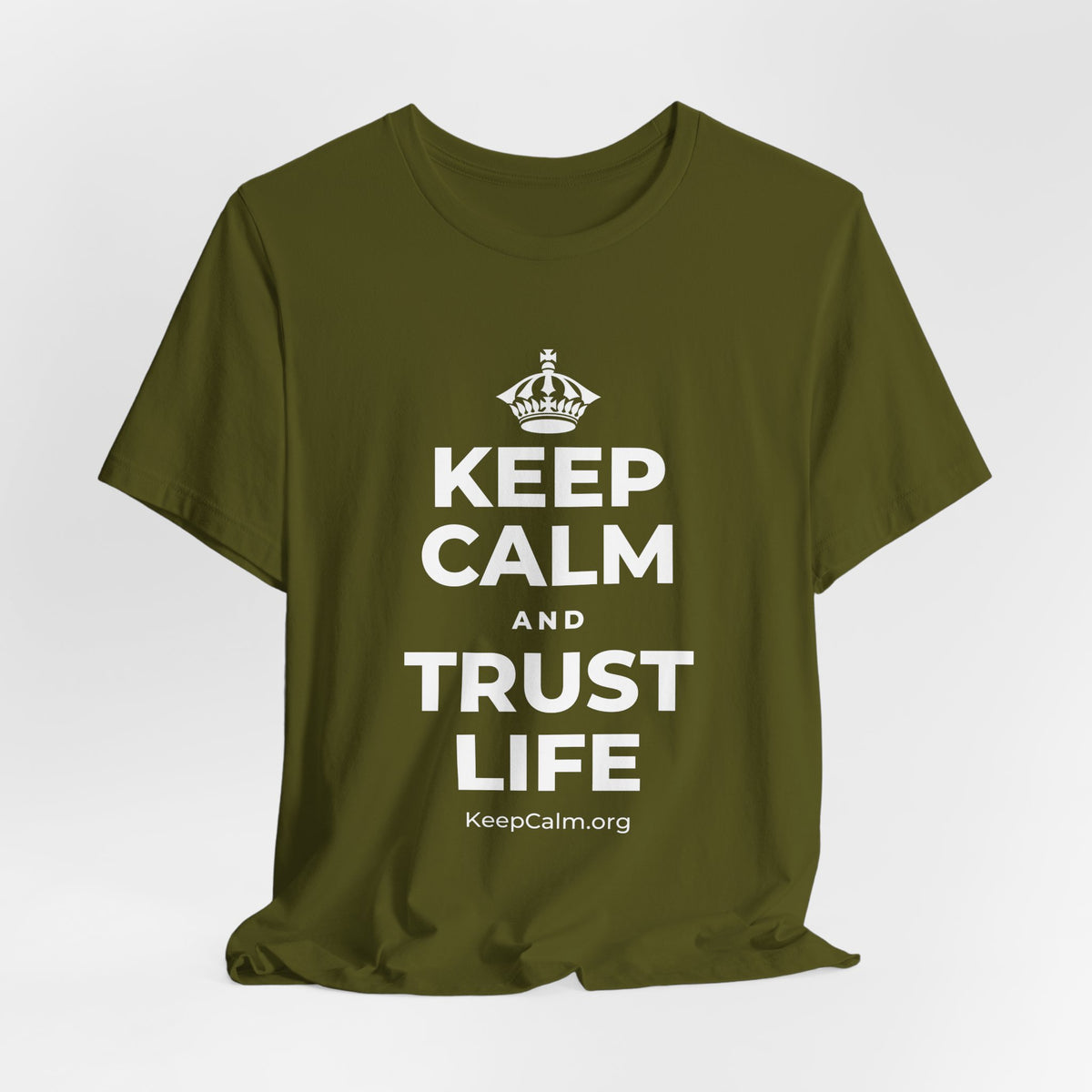 KEEP CALM AND TRUST LIFE T-Shirt (Baby Blue–Silver)