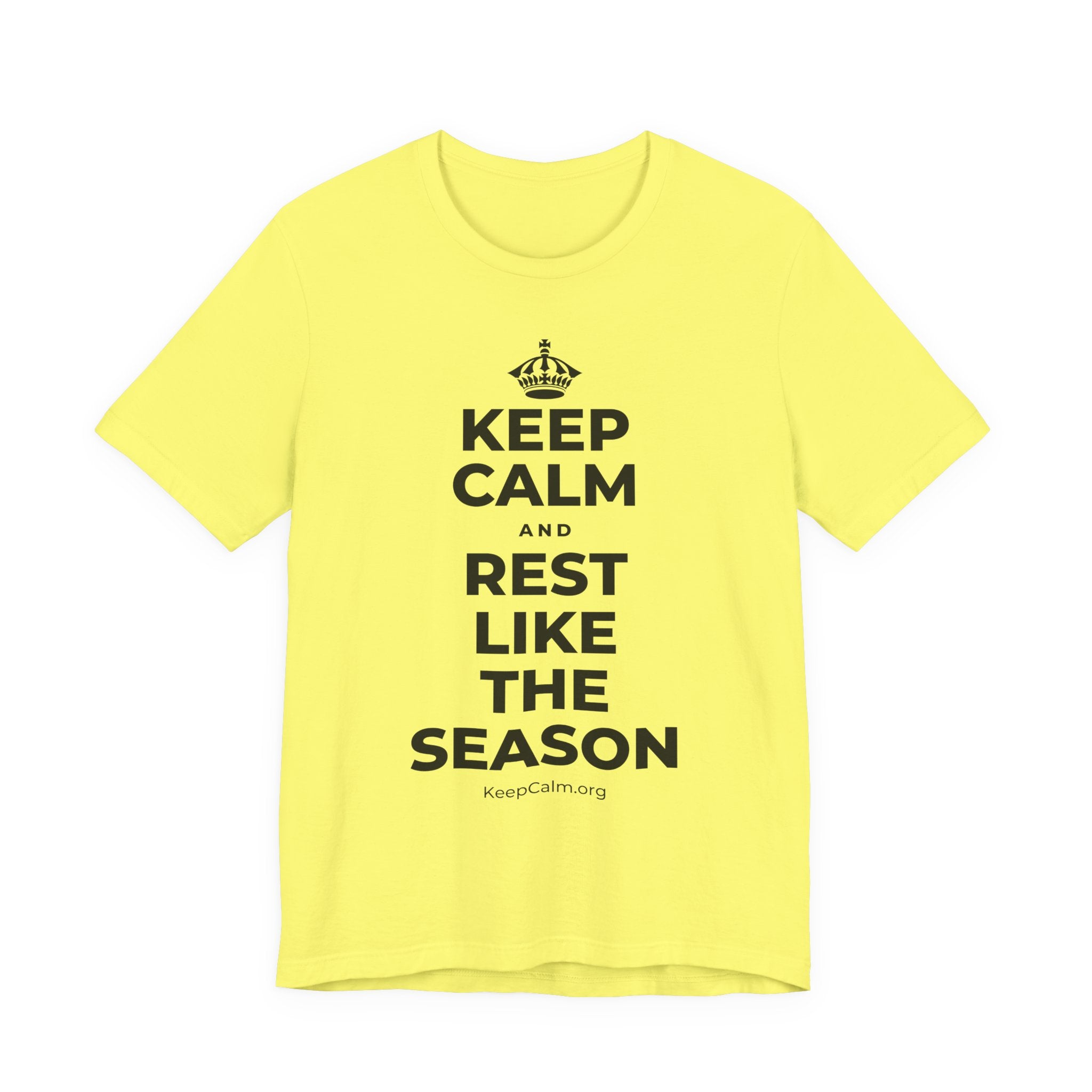 KEEP CALM AND REST LIKE THE SEASON T-Shirt (Soft Cream–Heather Mauve)