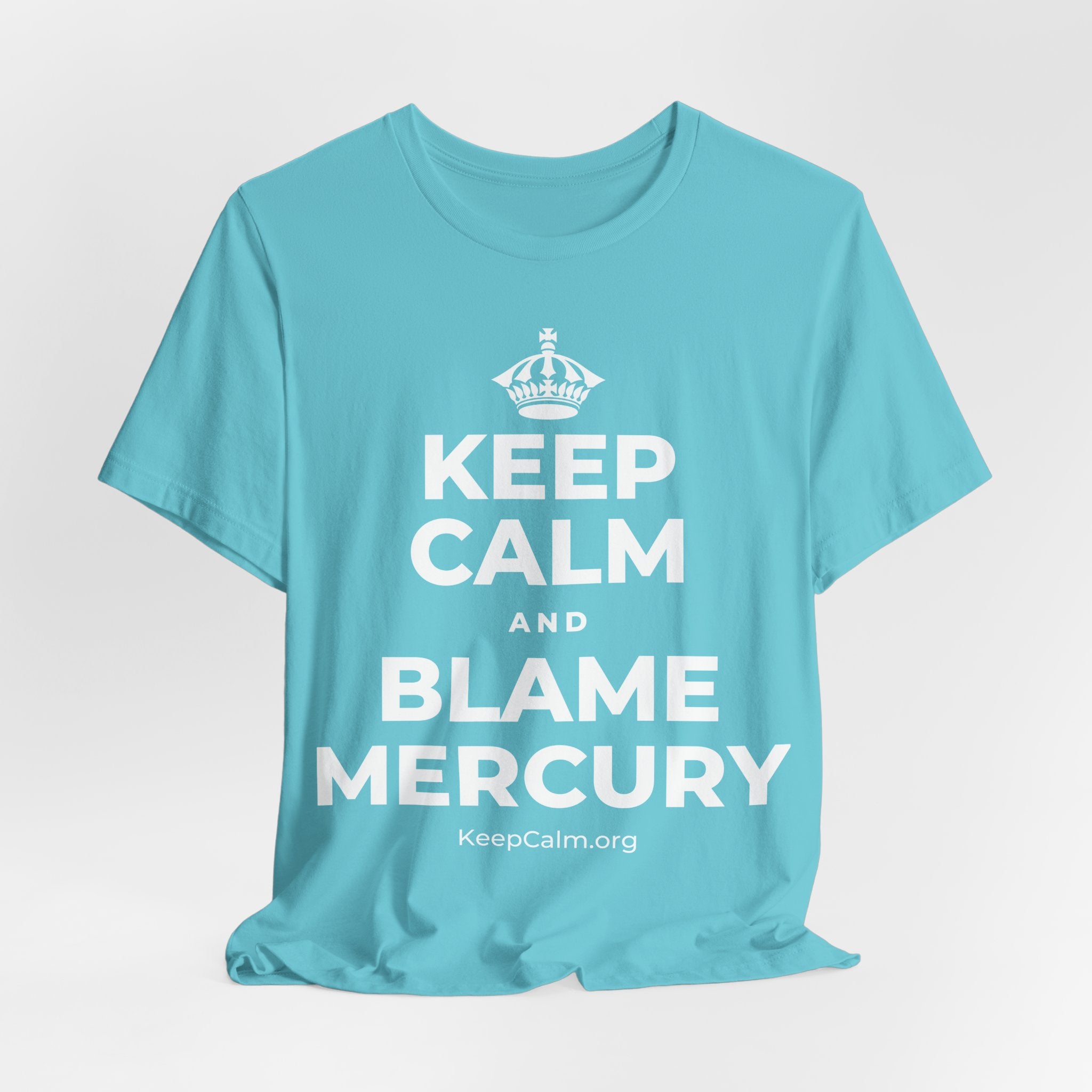 KEEP CALM AND BLAME MERCURY T-Shirt (Soft Cream–Heather Mauve)