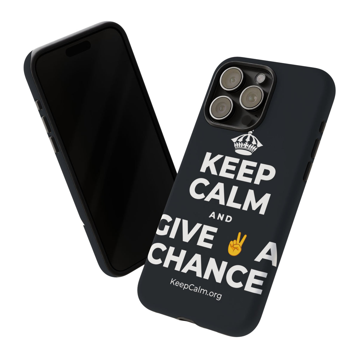 KEEP CALM AND GIVE ✌️ A CHANCE Phone Case (Dark)