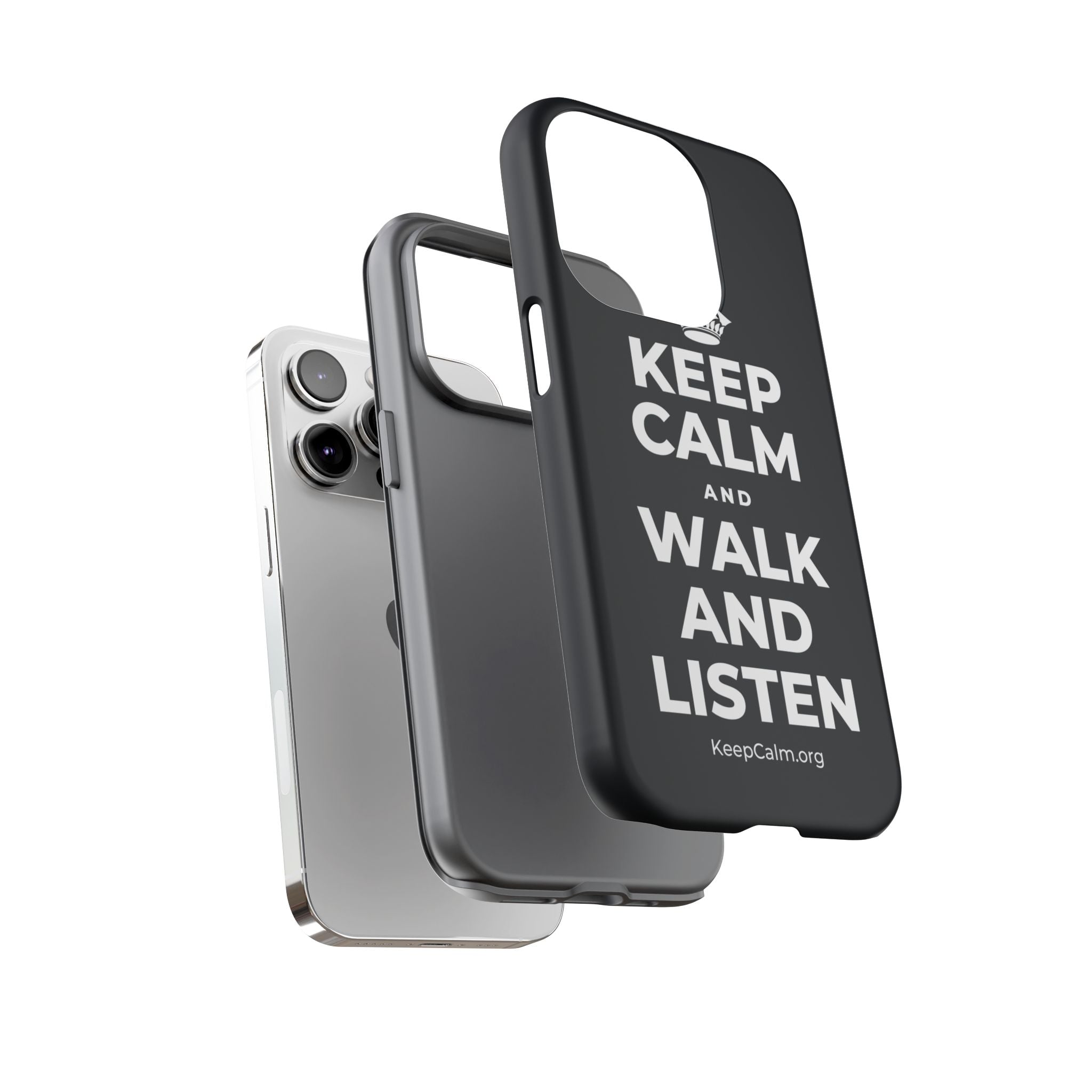 KEEP CALM AND WALK AND LISTEN Phone Case (Dark)