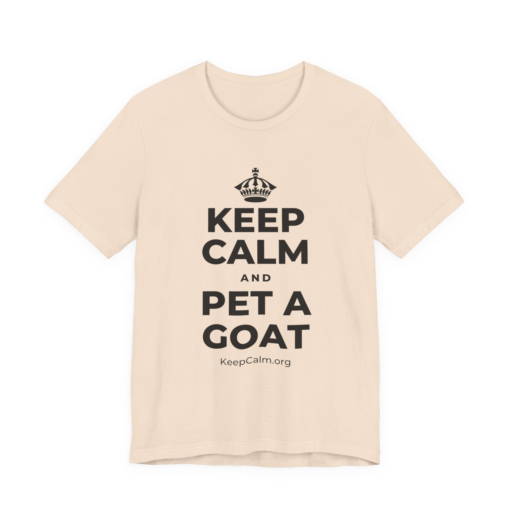 KEEP CALM AND PET A GOAT T-Shirt (Soft Cream–Heather Mauve)
