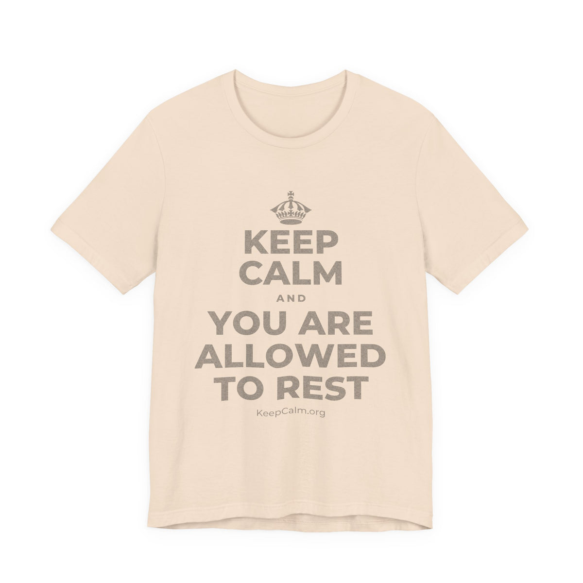 KEEP CALM AND YOU ARE ALLOWED TO REST T-Shirt (Soft Cream–Heather Mauve)
