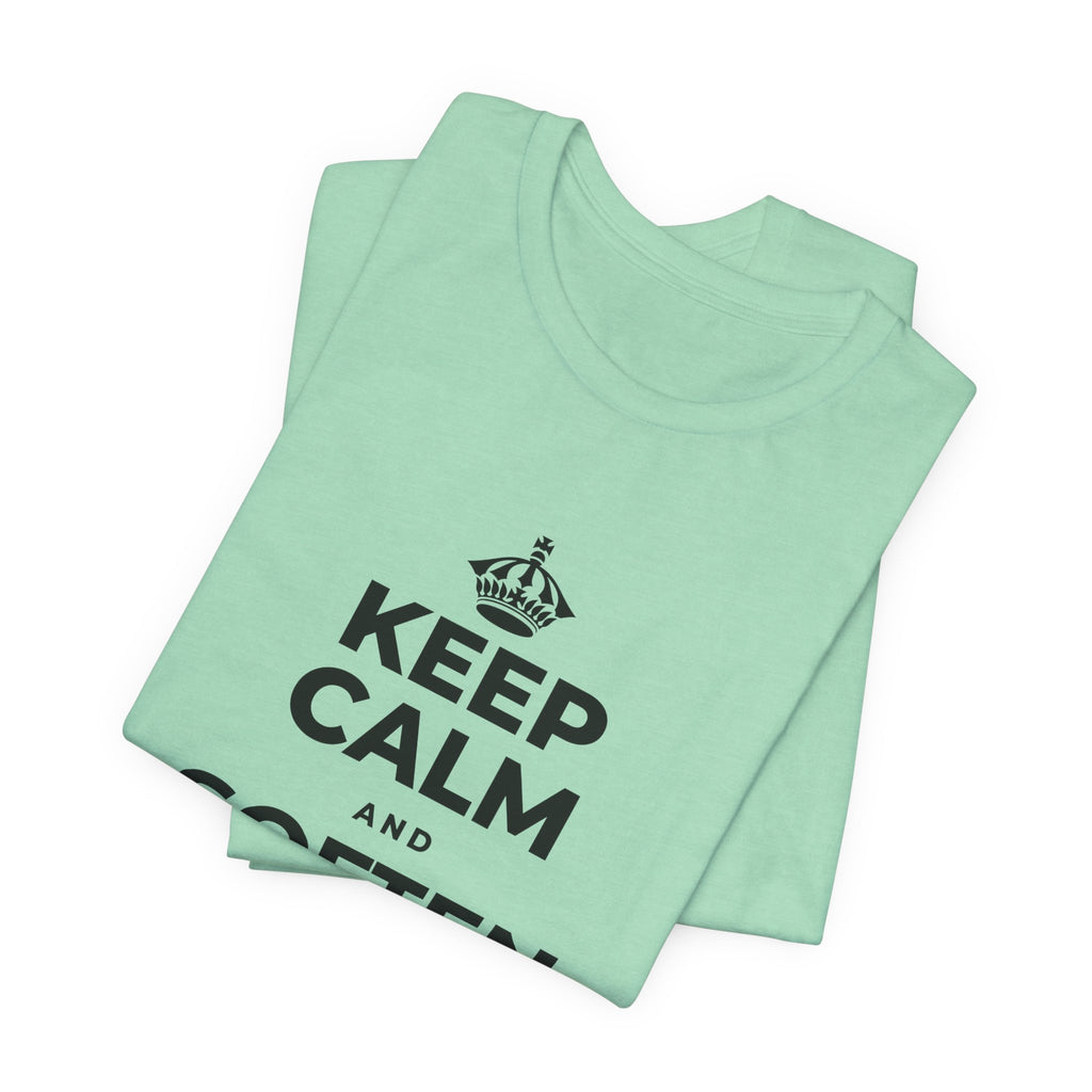 KEEP CALM AND SOFTEN THE INNER VOICE T-Shirt (Baby Blue–Silver)