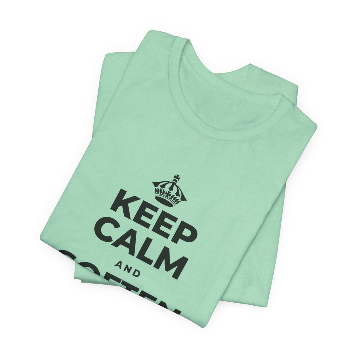KEEP CALM AND SOFTEN THE INNER VOICE T-Shirt (Baby Blue–Silver)