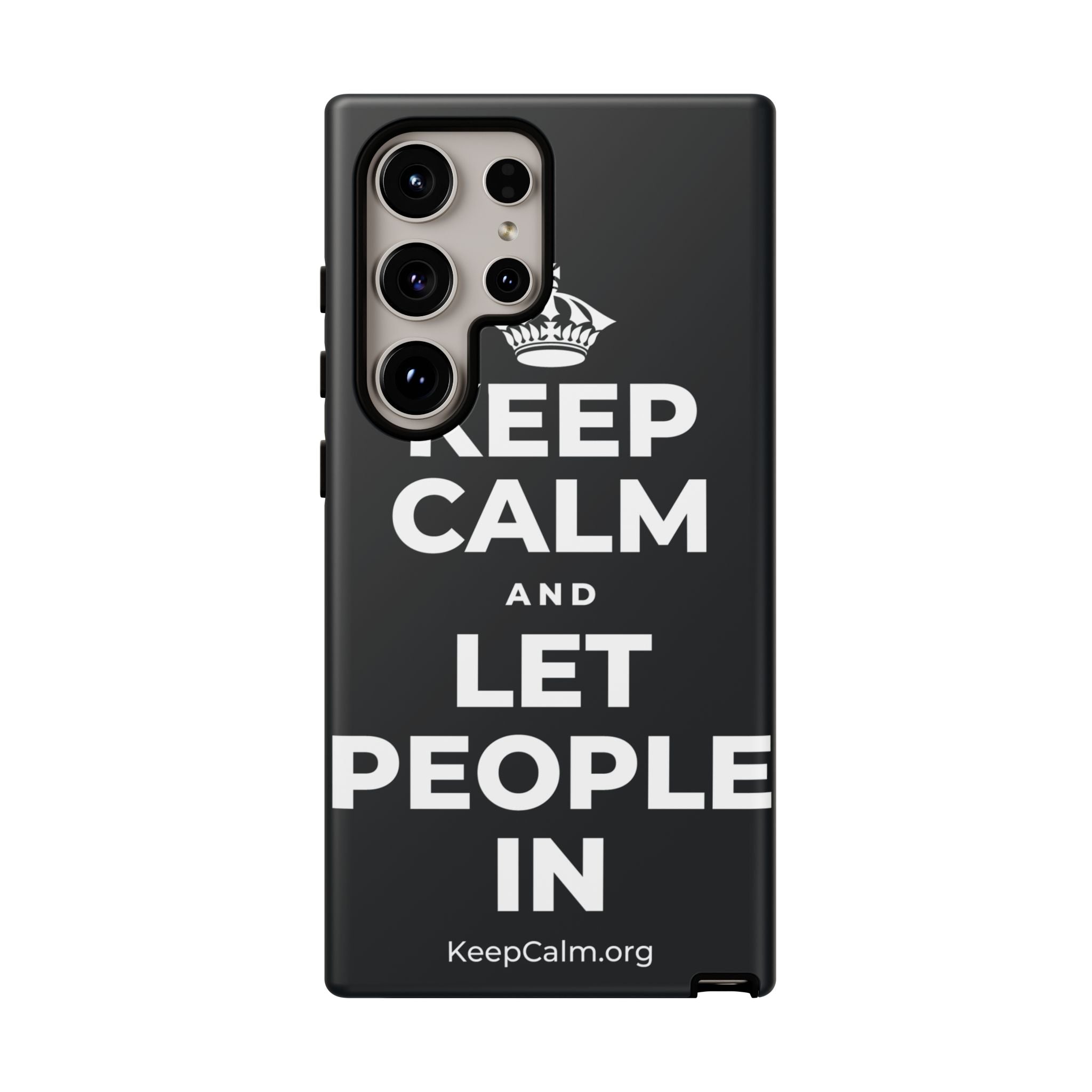 KEEP CALM AND LET PEOPLE IN Phone Case (Dark)