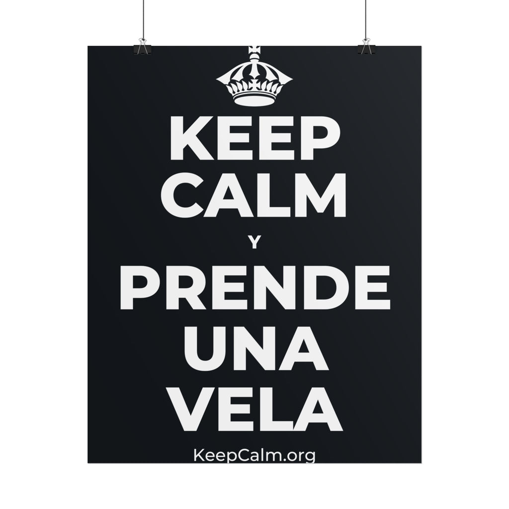 KEEP CALM Y PRENDE UNA VELA Poster (Dark)