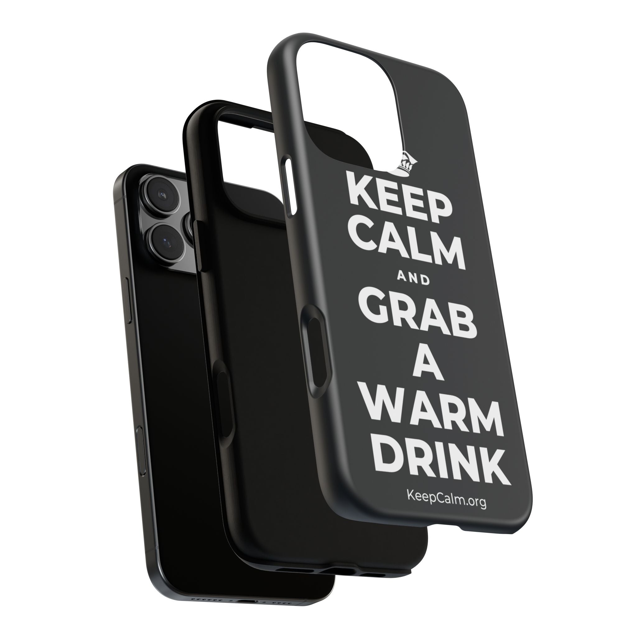 KEEP CALM AND GRAB A WARM DRINK Phone Case (Dark)