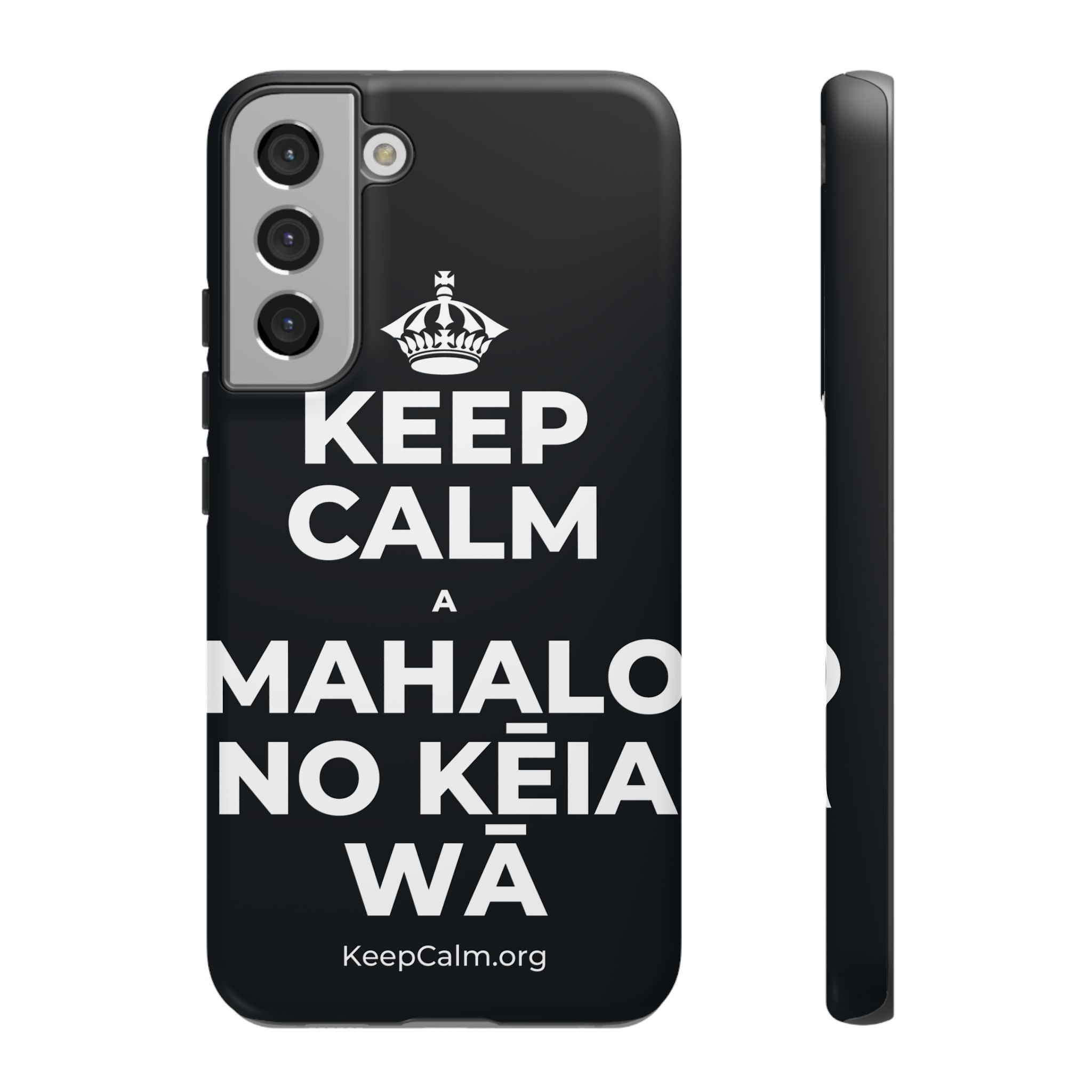 KEEP CALM A MAHALO NO KĒIA WĀ Phone Case (Dark)