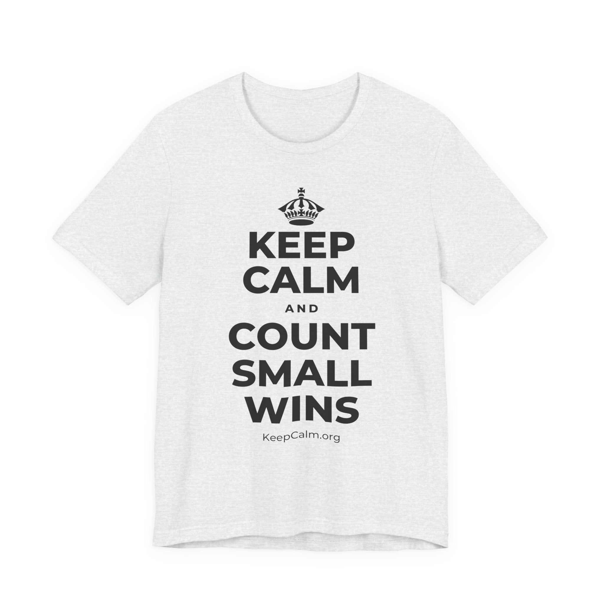 KEEP CALM AND COUNT SMALL WINS T-Shirt (Soft Cream–Heather Mauve)