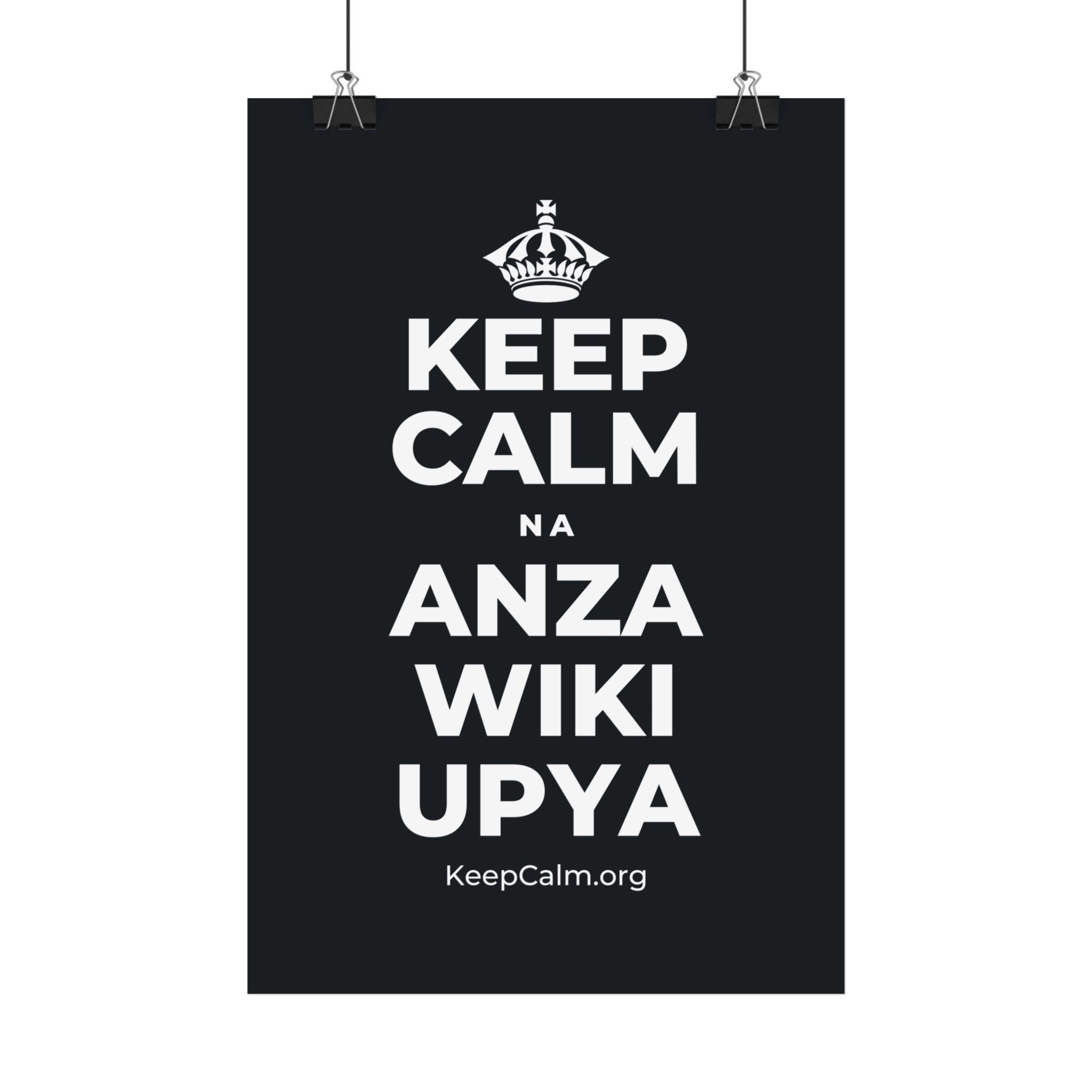 KEEP CALM NA ANZA WIKI UPYA Satin Poster (Dark)