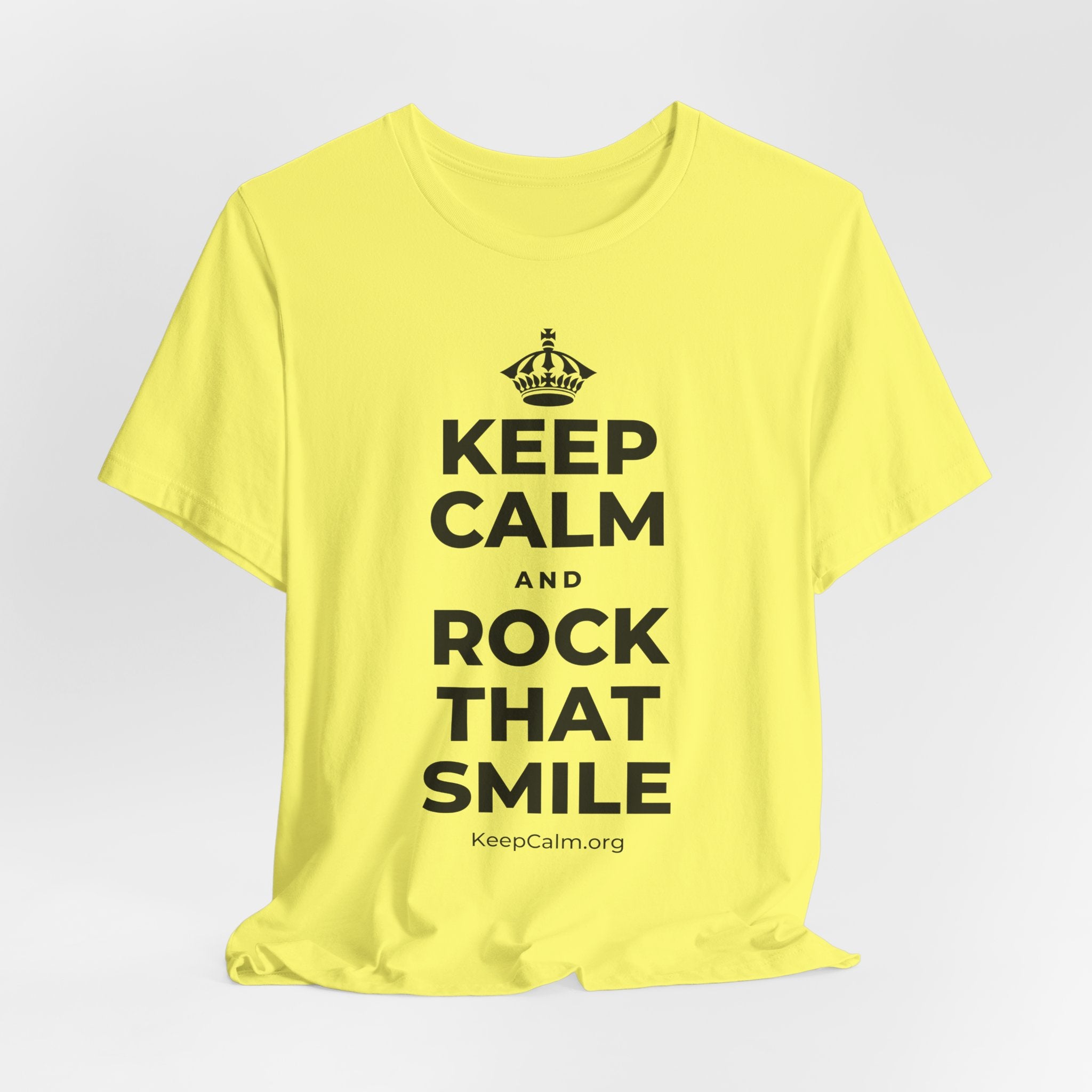 KEEP CALM AND ROCK THAT SMILE T-Shirt (Soft Cream–Heather Mauve)