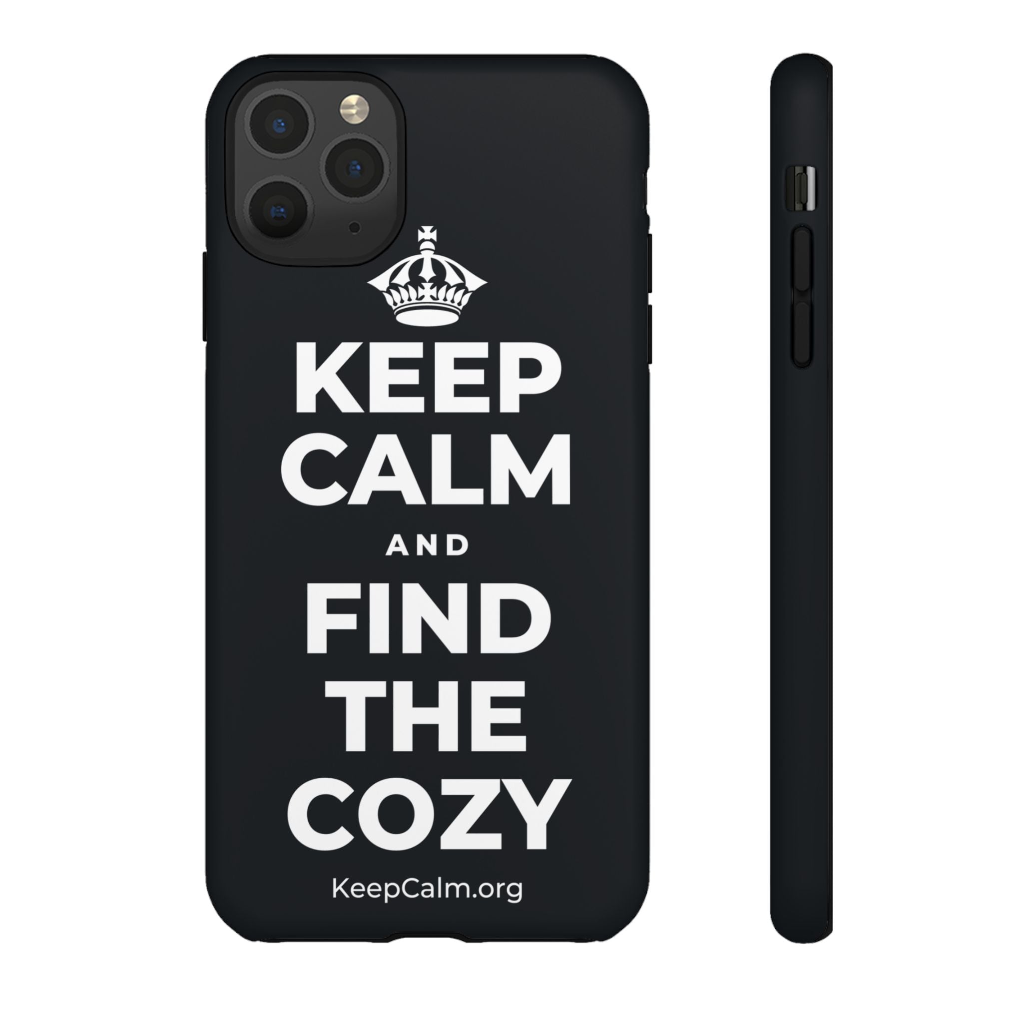 KEEP CALM AND FIND THE COZY Phone Case (Dark)