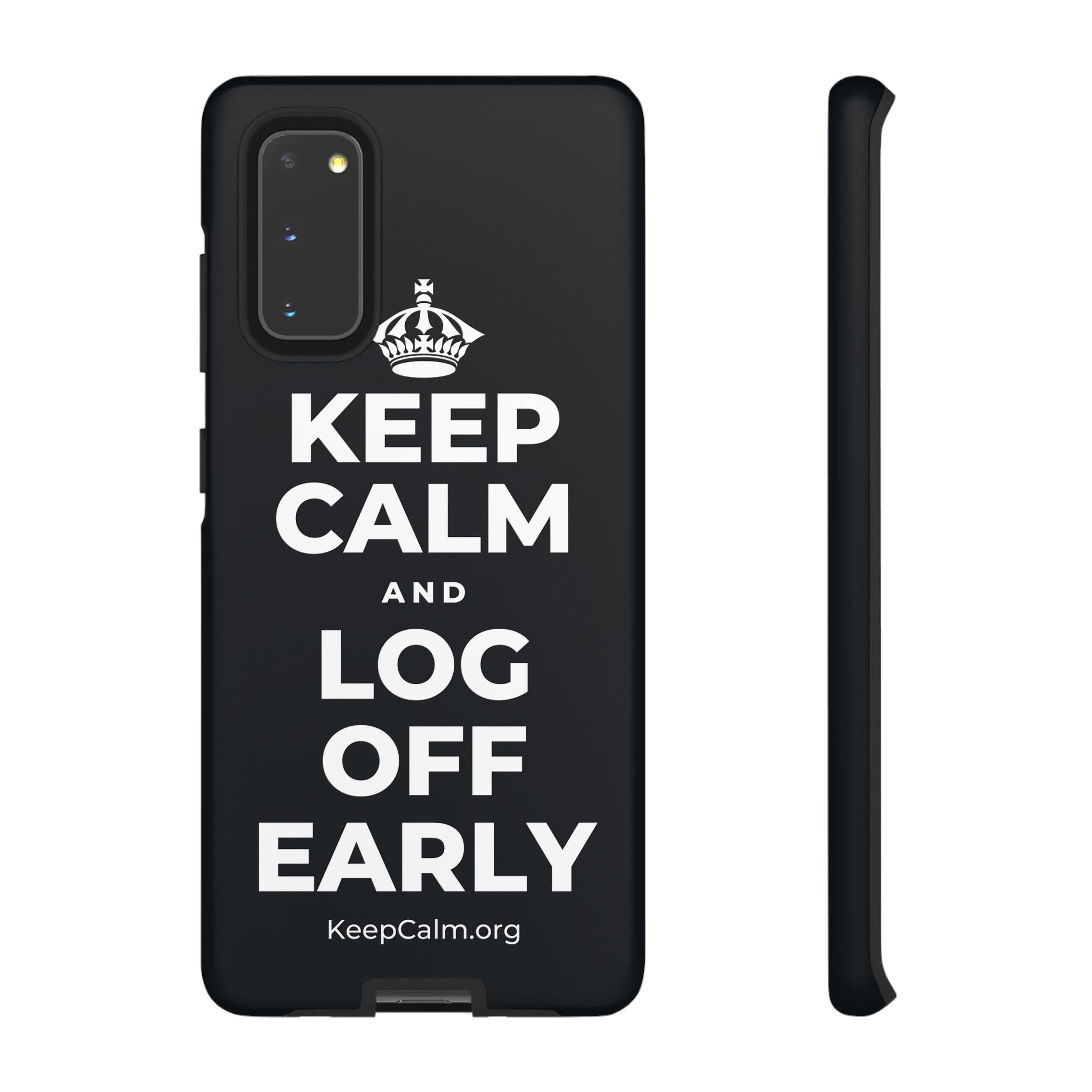 KEEP CALM AND LOG OFF EARLY Phone Case (Dark)
