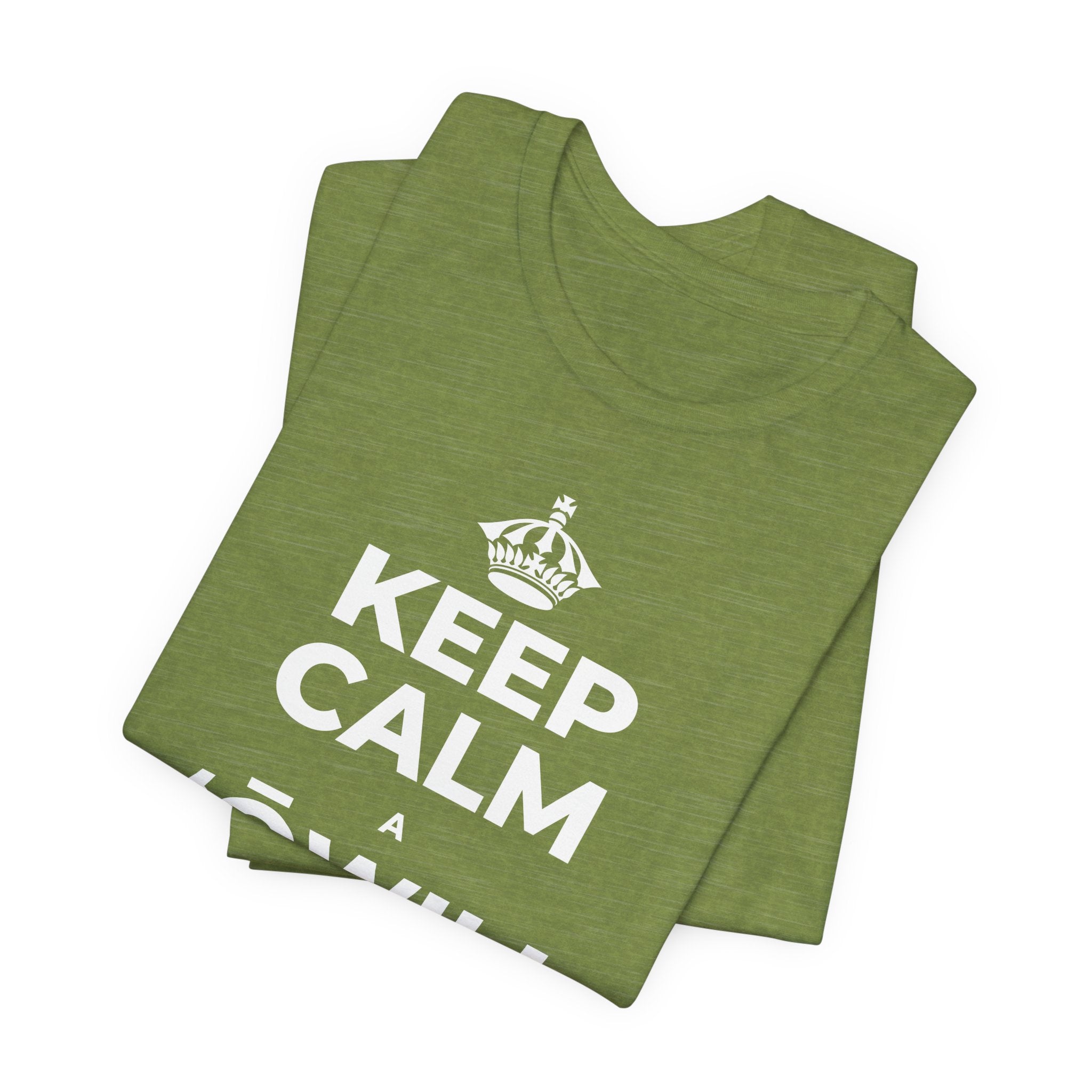 KEEP CALM A ʻŌWILI I KAHI KUʻEKE T-Shirt (Baby Blue–Silver)