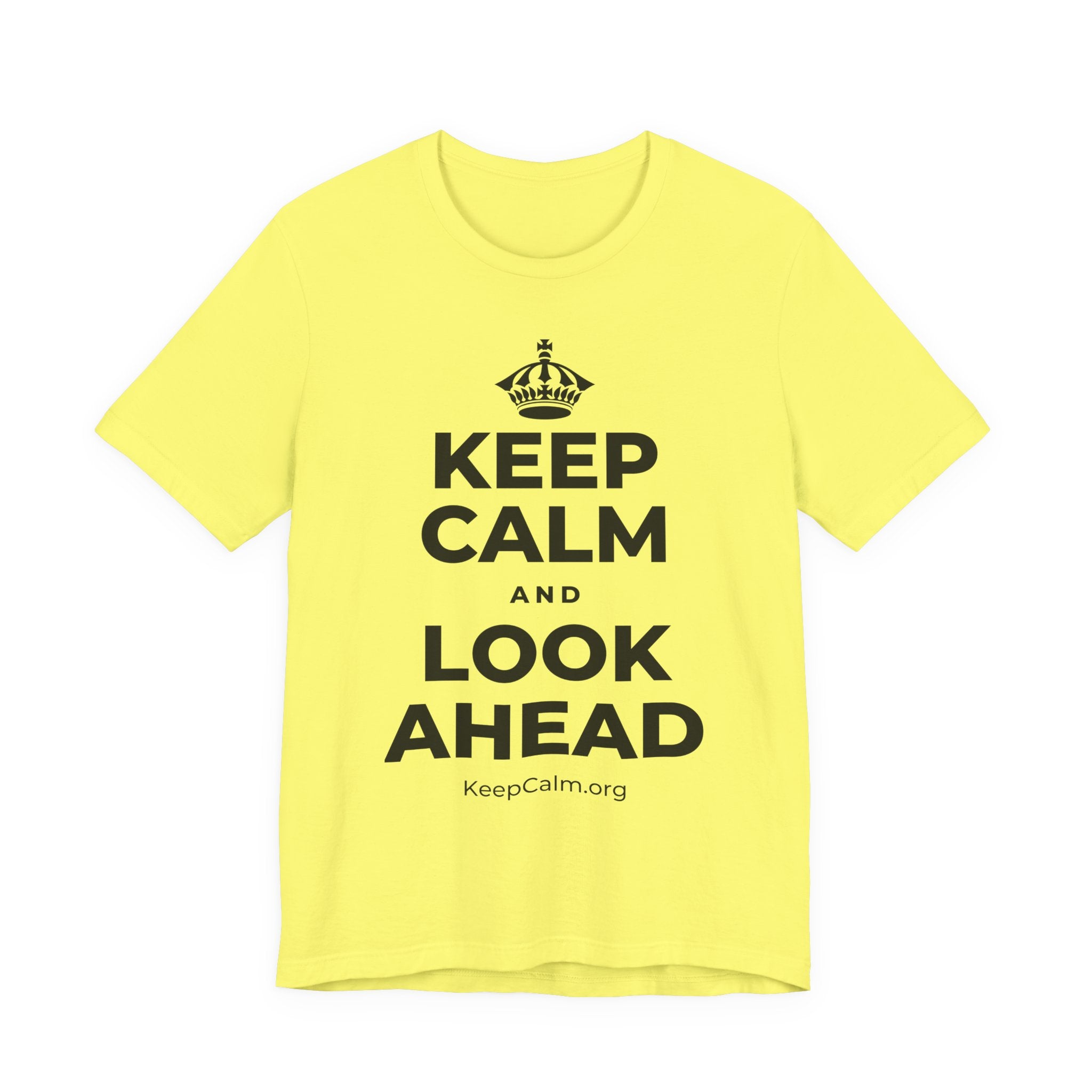 KEEP CALM AND LOOK AHEAD T-Shirt (Soft Cream–Heather Mauve)