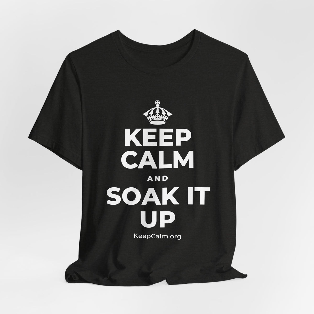 KEEP CALM AND SOAK IT UP T-Shirt (Soft Cream–Heather Mauve)