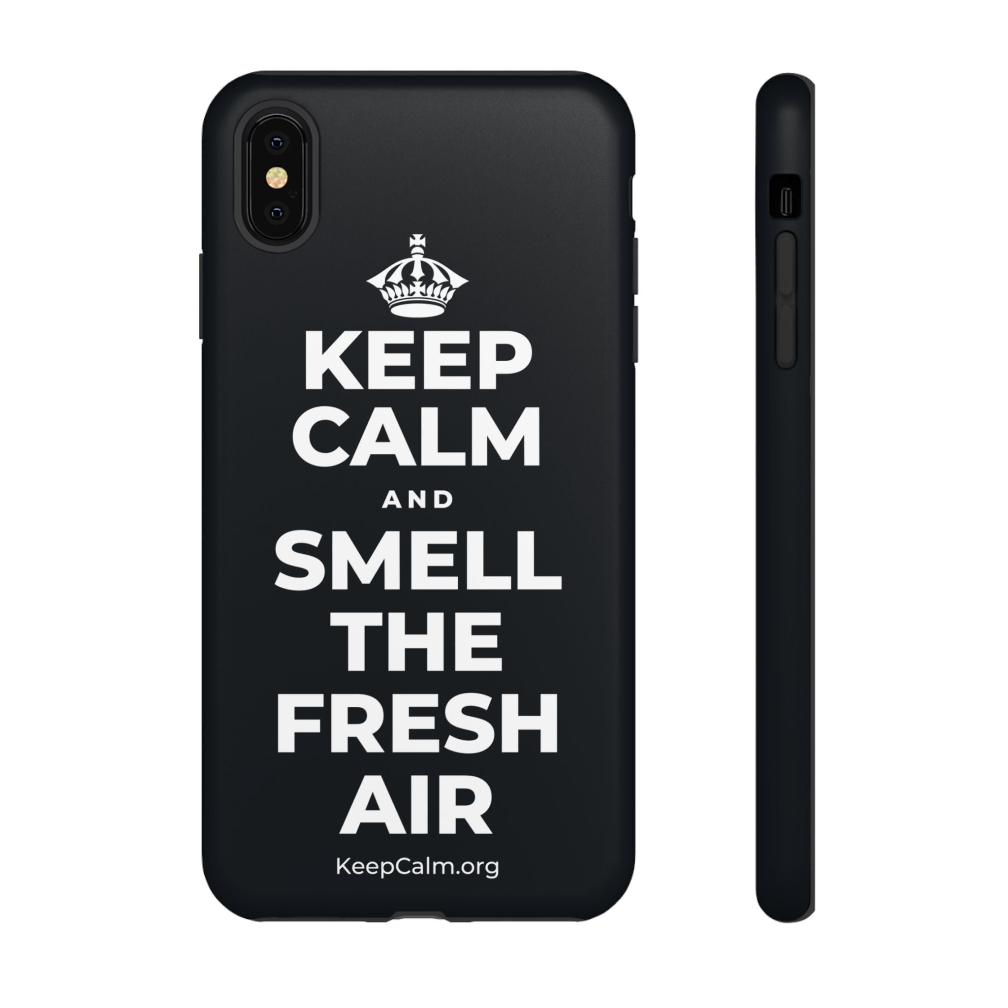 KEEP CALM AND SMELL THE FRESH AIR Phone Case (Dark)