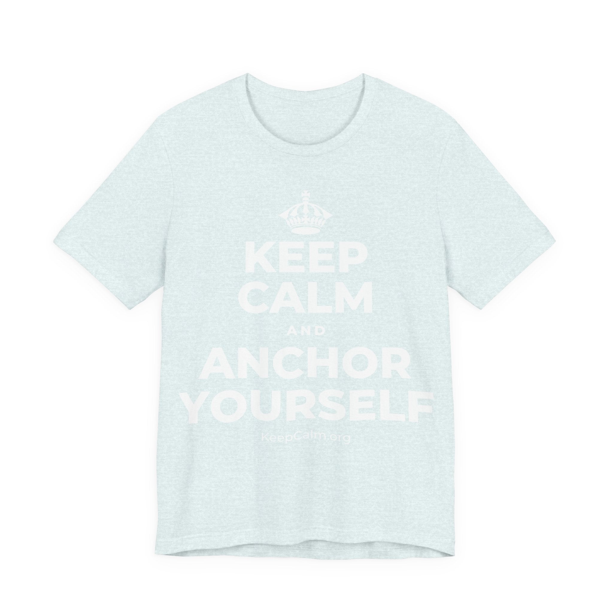 KEEP CALM AND ANCHOR YOURSELF T-Shirt (Soft Cream–Heather Mauve)