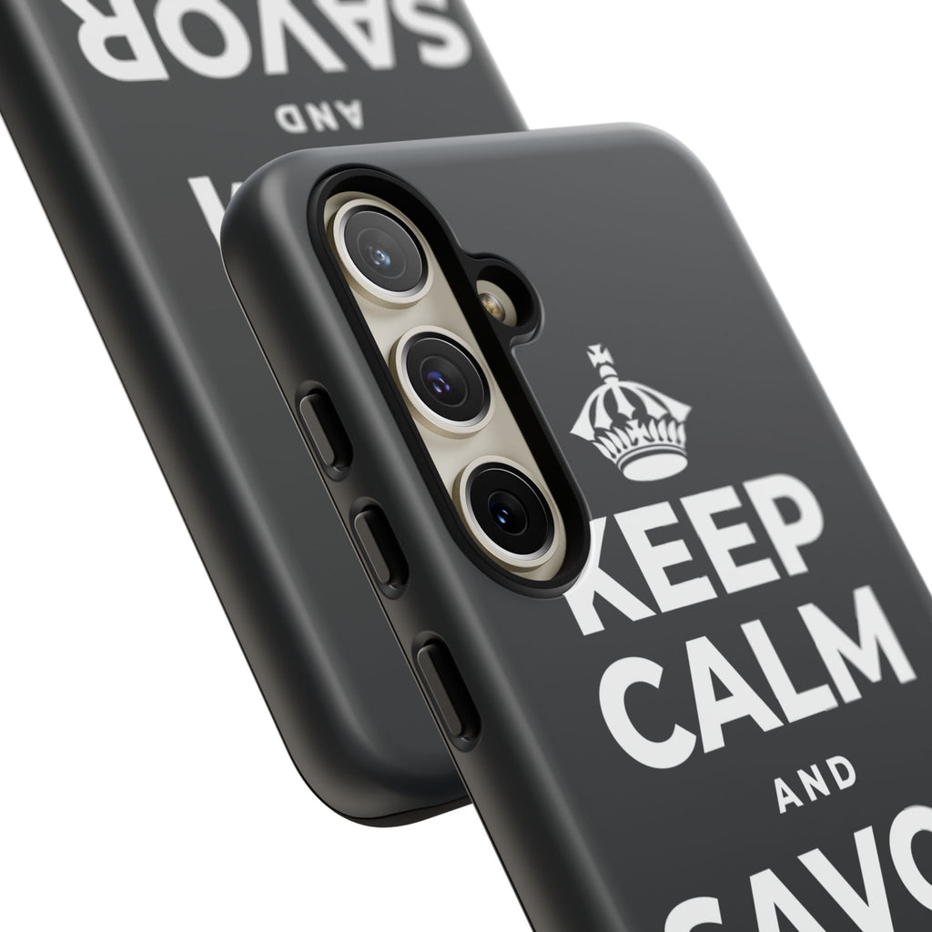 KEEP CALM AND SAVOR THE SIMPLE Phone Case (Dark)