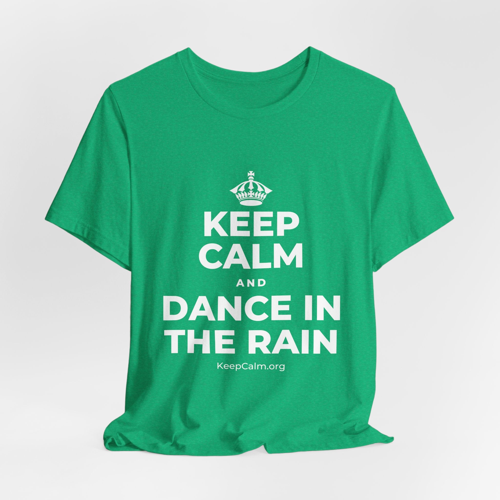 KEEP CALM AND DANCE IN THE RAIN T-Shirt (Baby Blue–Silver)