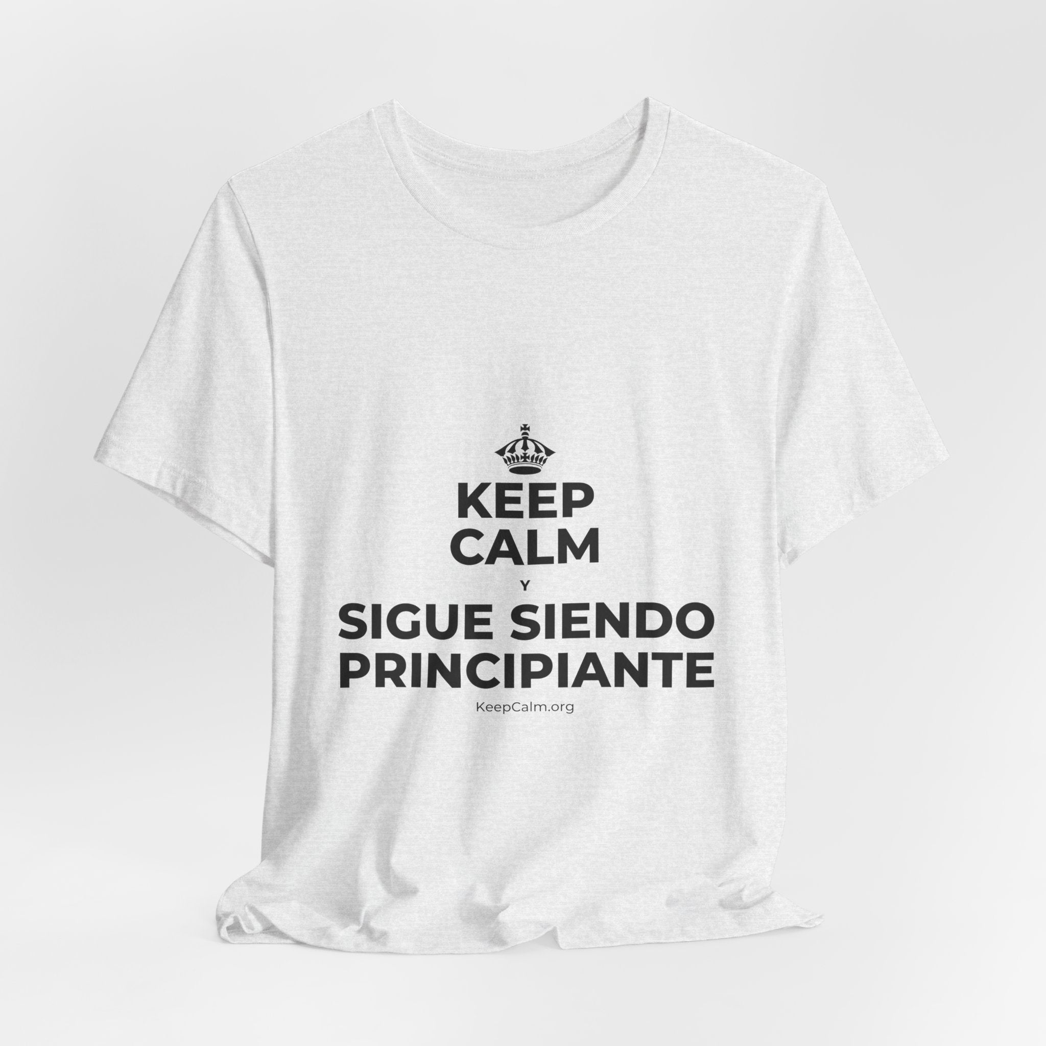 KEEP CALM Y SIGUE SIENDO PRINCIPIANTE T-Shirt (Soft Cream–Heather Mauve)