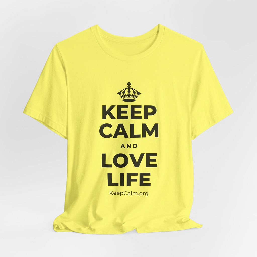 KEEP CALM AND LOVE LIFE T-Shirt (Soft Cream–Heather Mauve)