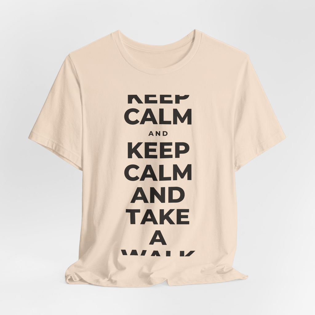 KEEP CALM AND TAKE A WALK T-Shirt (Soft Cream–Heather Mauve)