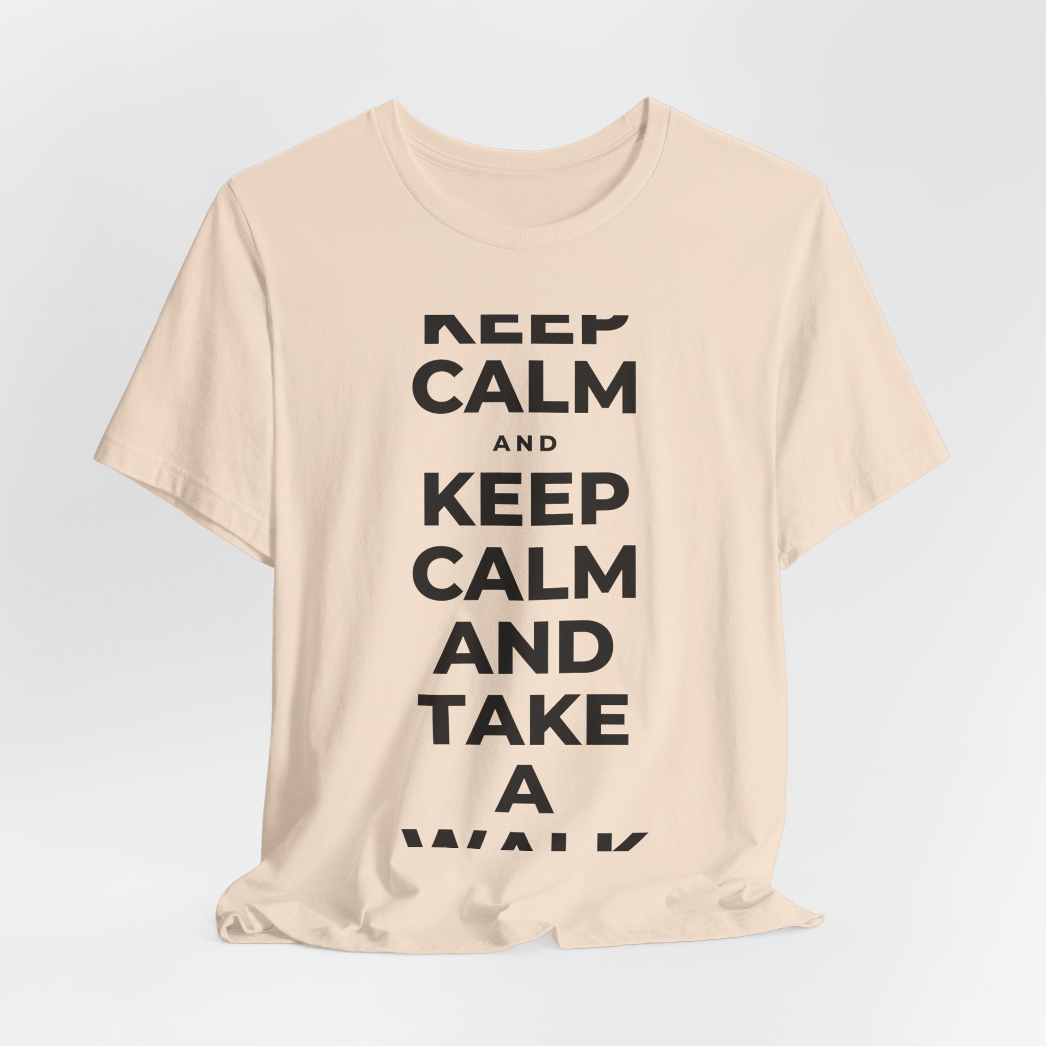 KEEP CALM AND TAKE A WALK T-Shirt (Soft Cream–Heather Mauve)