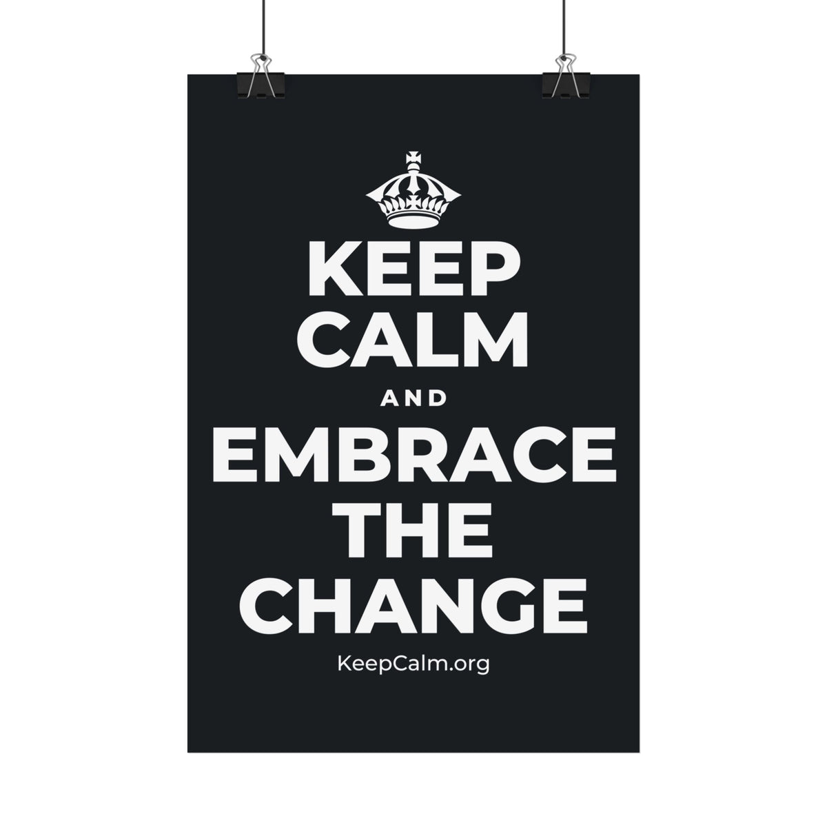KEEP CALM AND EMBRACE THE CHANGE Satin Poster (Dark)
