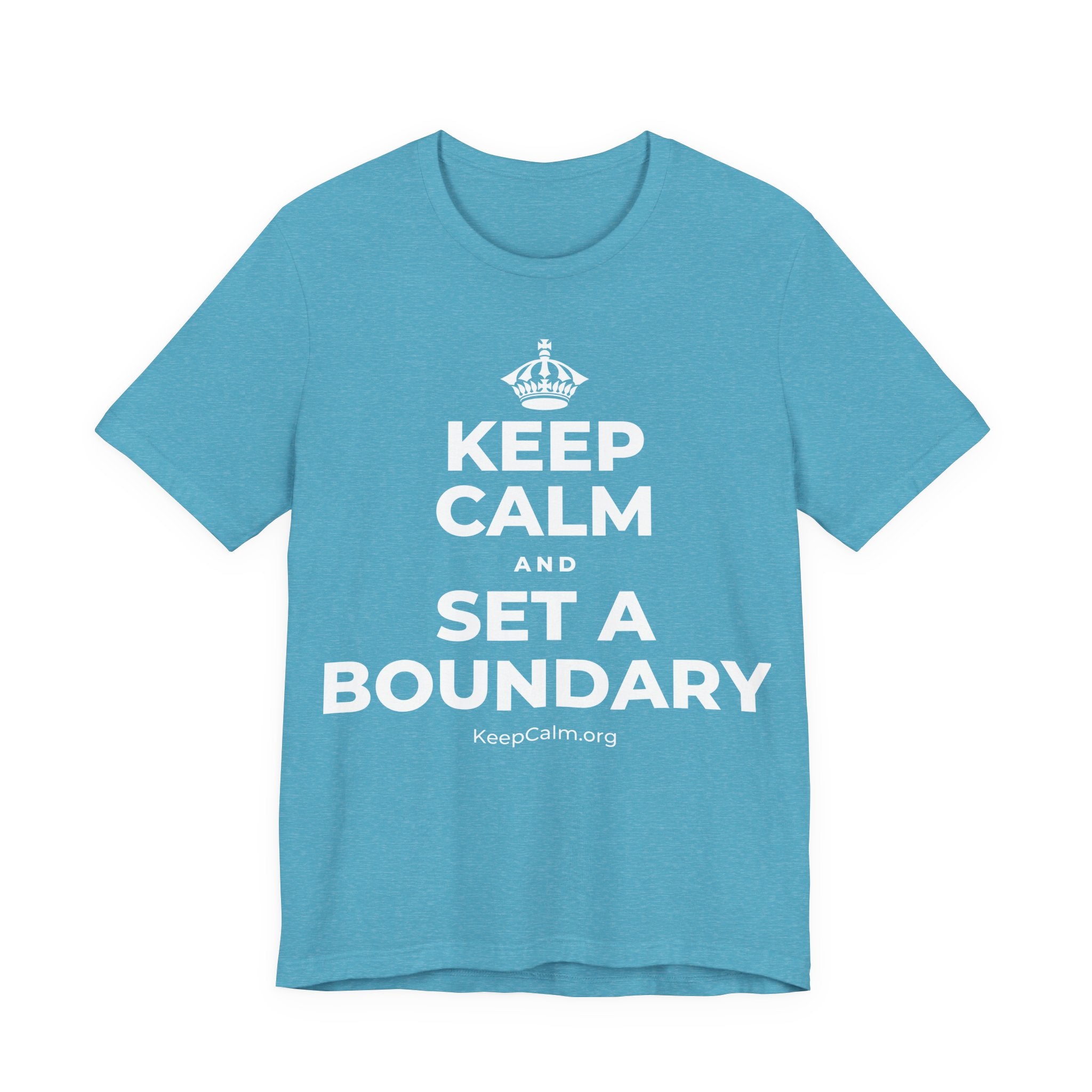 KEEP CALM AND SET A BOUNDARY T-Shirt (Soft Cream–Heather Mauve)
