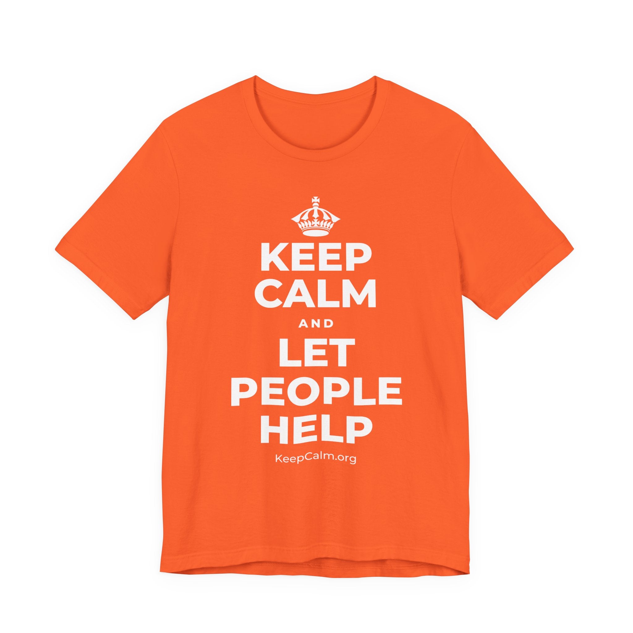 KEEP CALM AND LET PEOPLE HELP T-Shirt (Baby Blue–Silver)