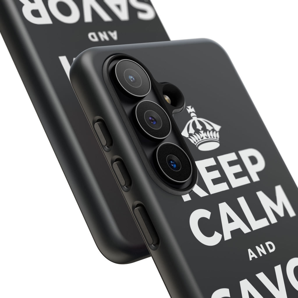 KEEP CALM AND SAVOR THE SIMPLE Phone Case (Dark)