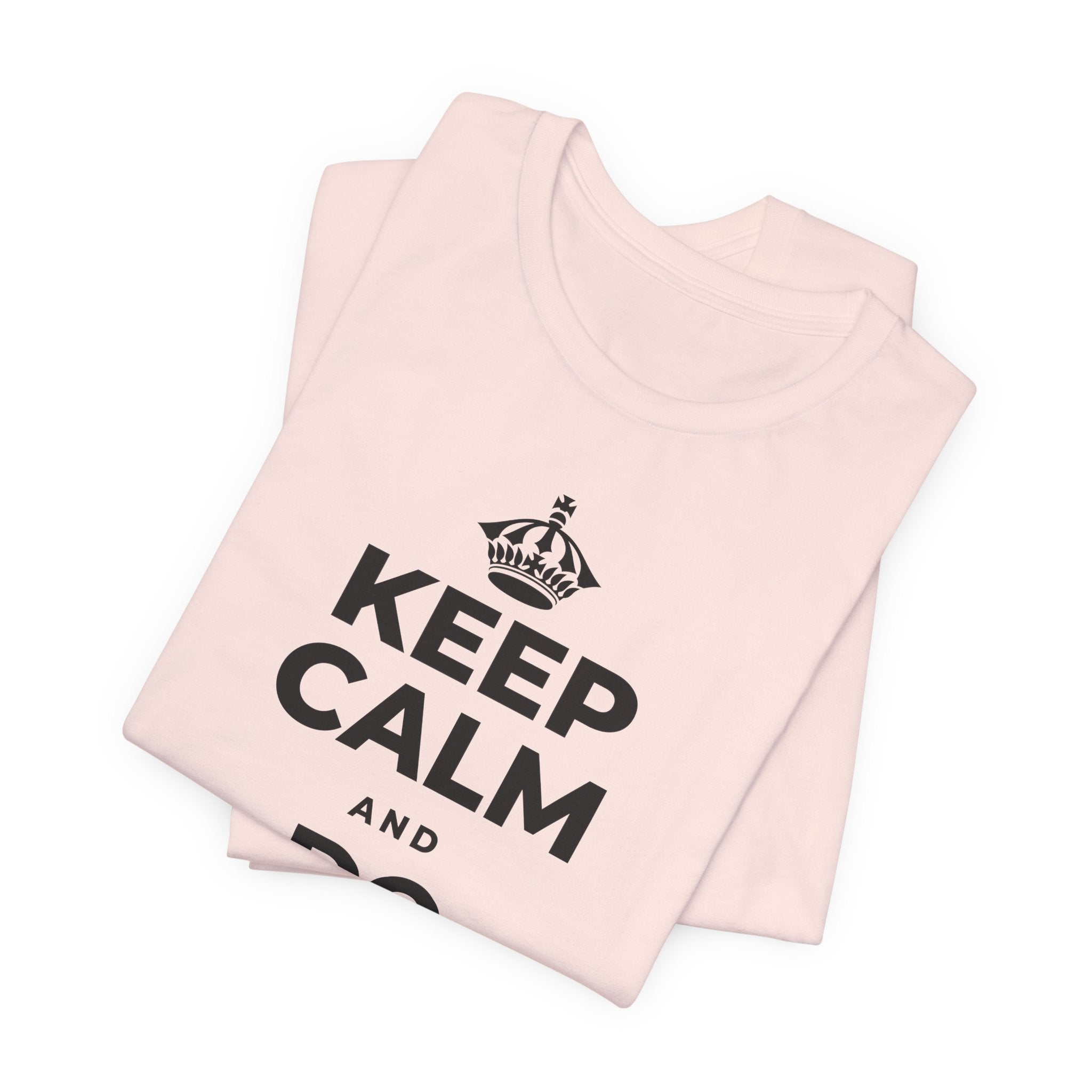 KEEP CALM AND DO LESS, GENTLY T-Shirt (Soft Cream–Heather Mauve)